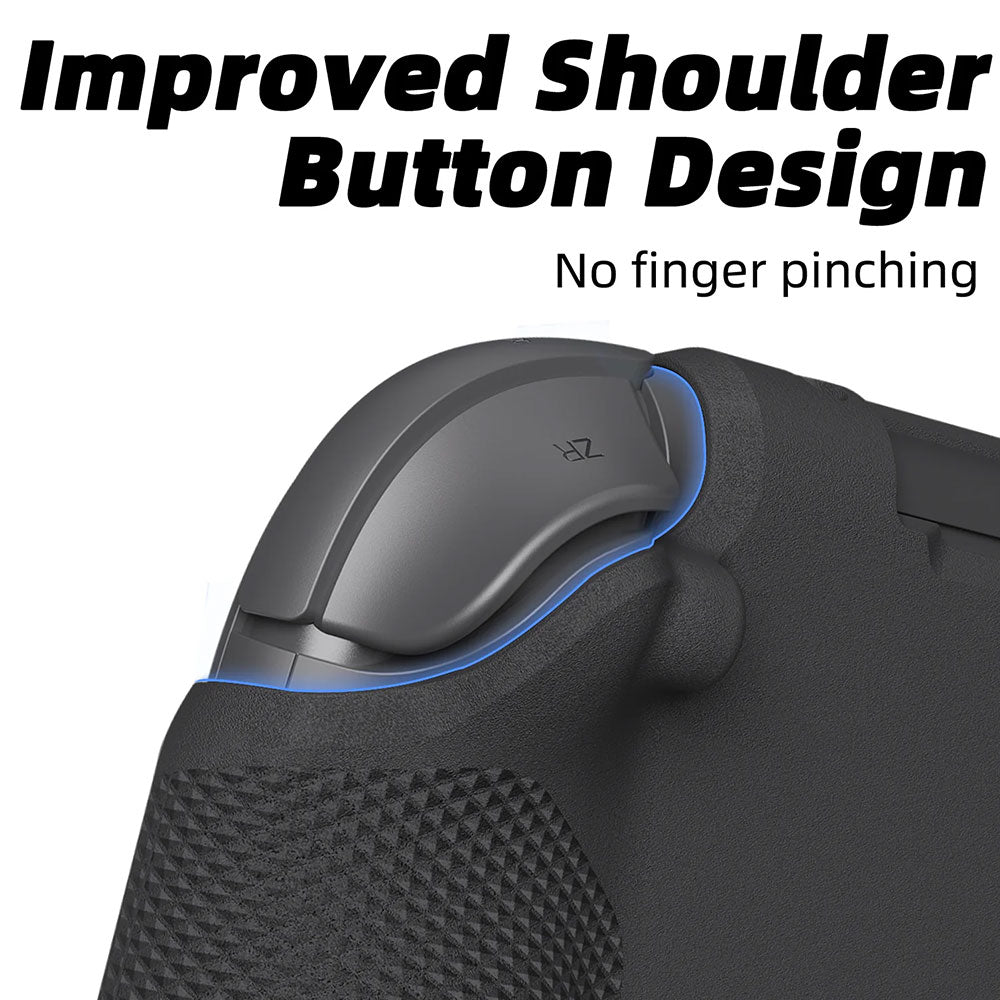 Savage Raven by Skull & Co. StandGrip for Nintendo Switch 2 - Ergonomic Gaming Grip Case in Smoky Black - Perfect for Handheld Play, Travel & Multiplayer Gaming Sessions