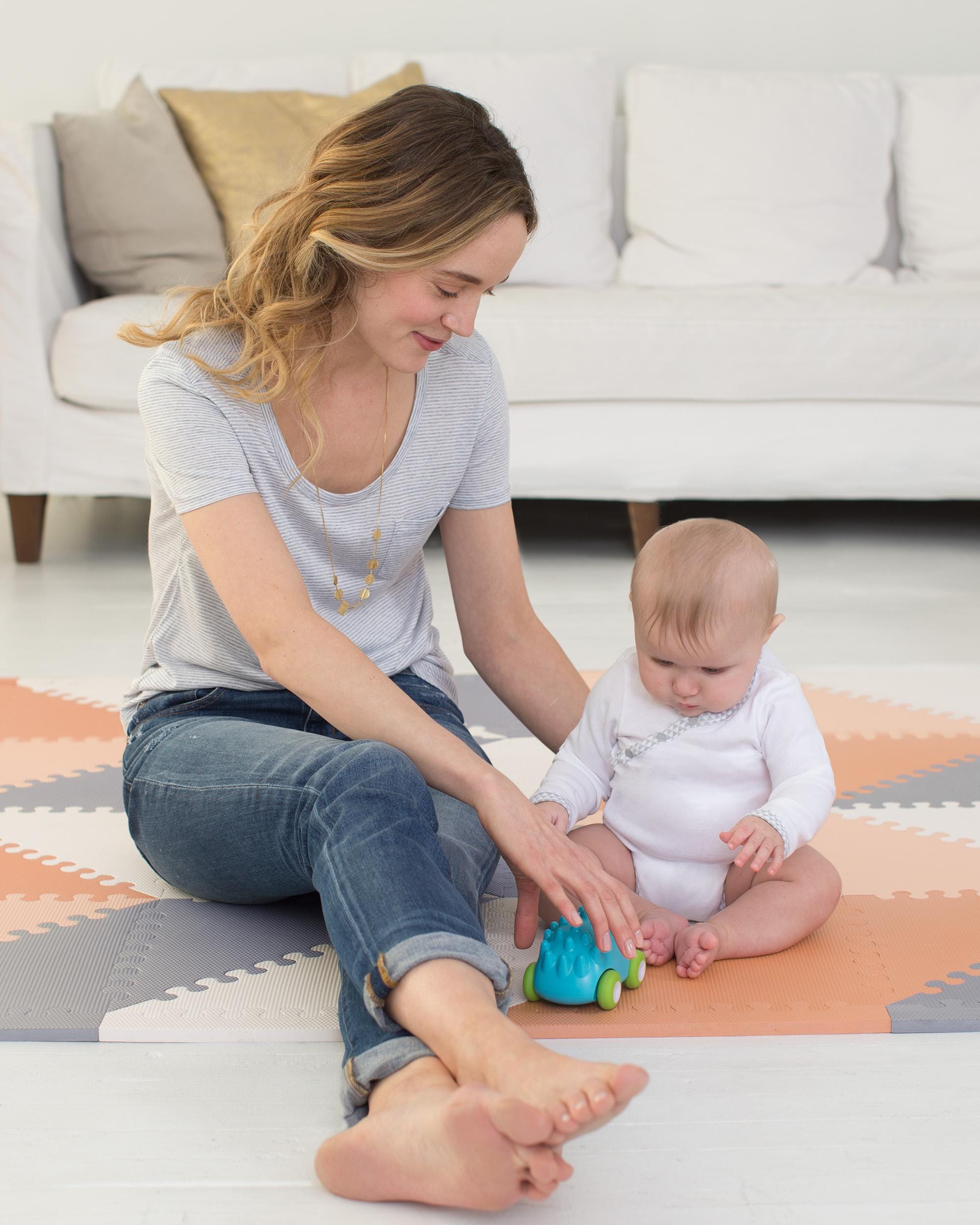 Skip Hop Playspot Geo Floor Foam Tiles - Non-Toxic Baby Play Mat for Crawling & Learning - Perfect for Nursery, Playroom & Daycare Safety
