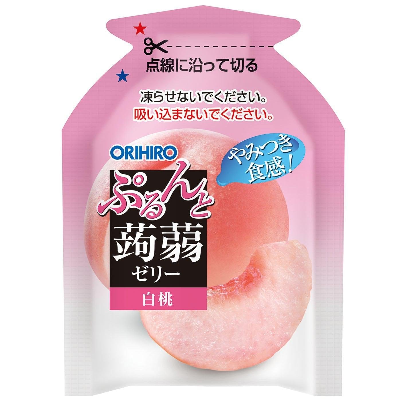 Orihiro Konjac Jelly Snack - Peach Flavor 120g | Low Calorie Japanese Dessert | Perfect for Weight Loss, Keto Diet & Healthy On-the-Go Snacking