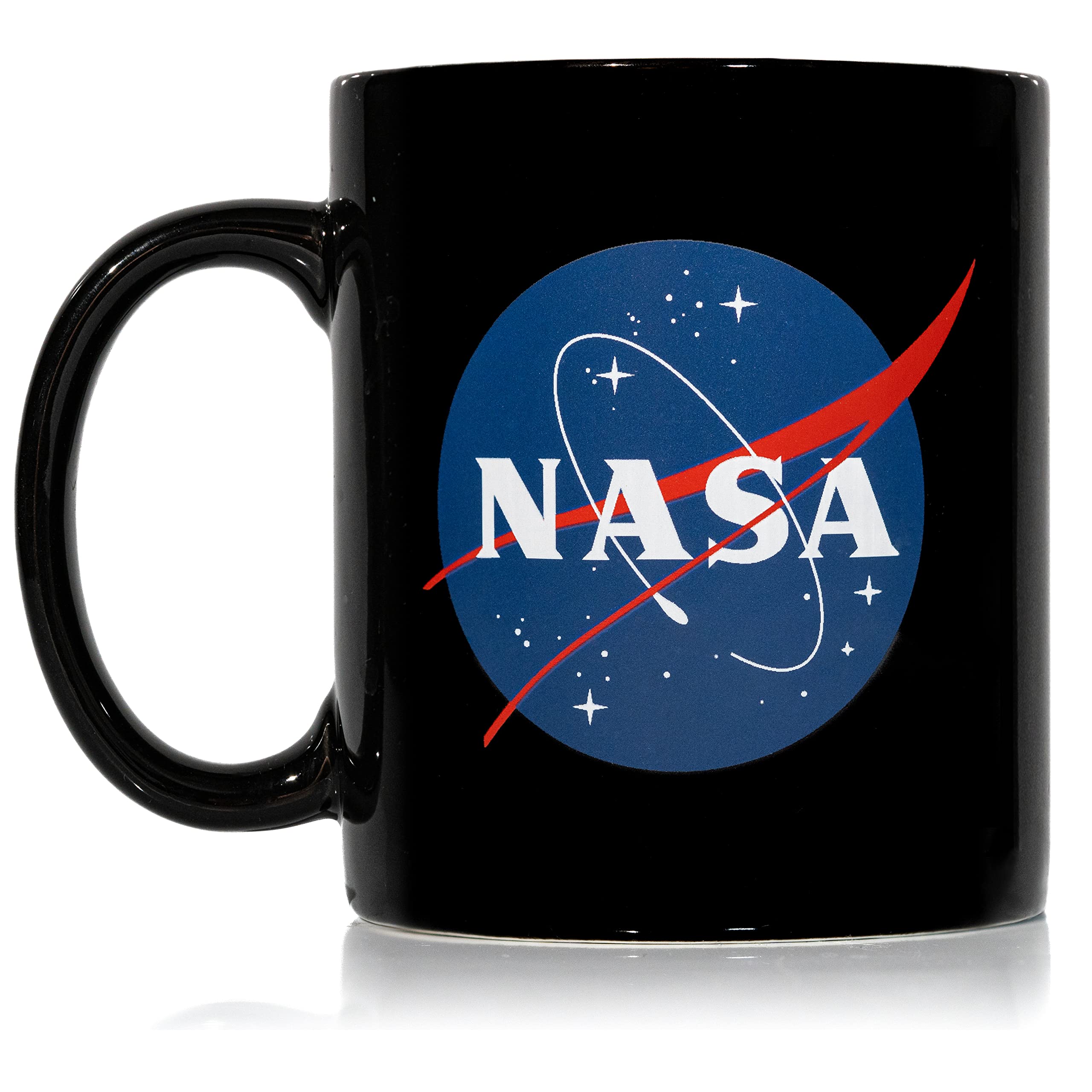 NASA 11oz Black Ceramic Coffee Mug with Dual-Sided Space Artwork - Insulated Foam Gift Box - Perfect for Science Lovers, Office Use & Collectors