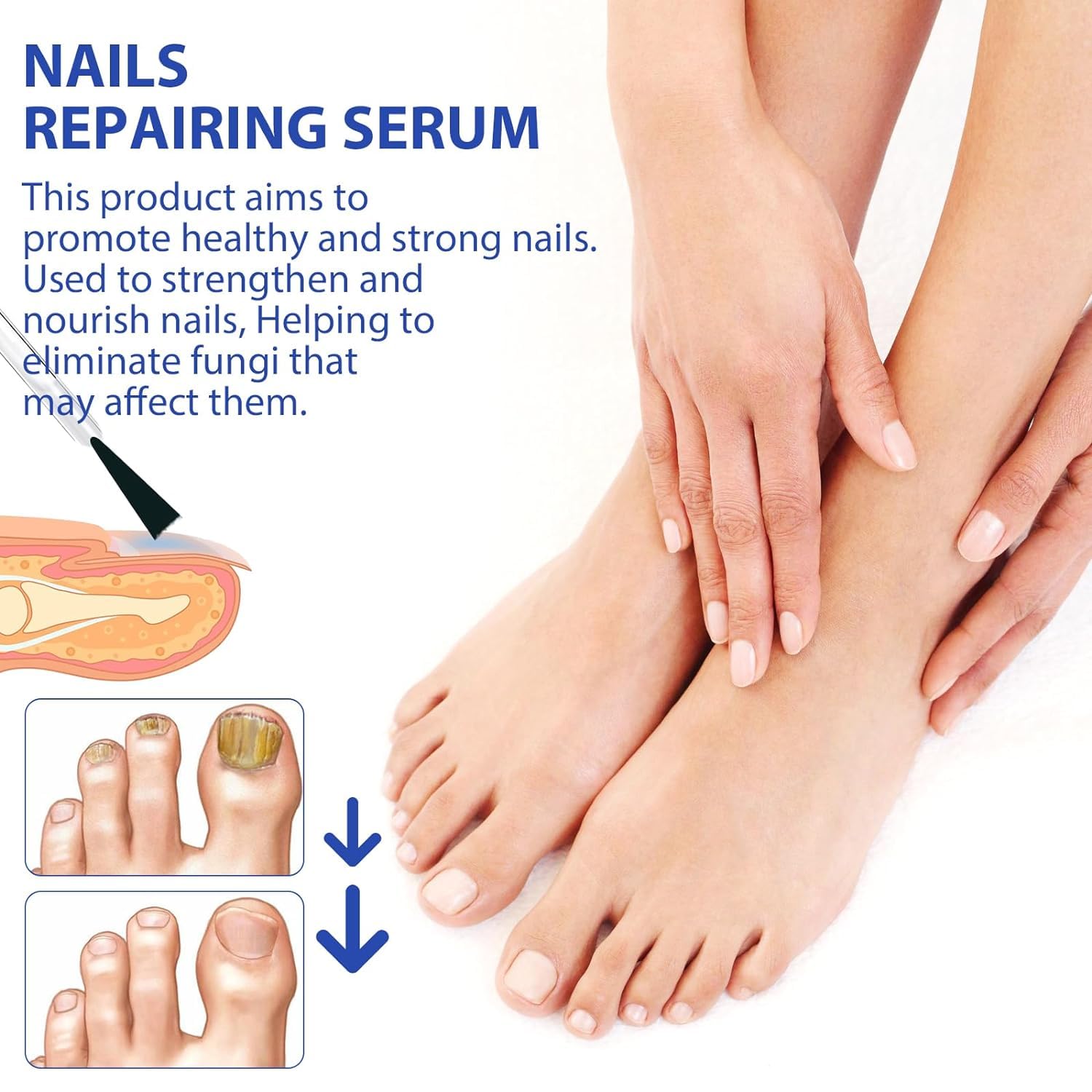 OnyxoGuard Nail Growth & Repair Serum - Nail Strengthener for Thin, Brittle & Damaged Nails - Polish Repair Essence & Base Coat Treatment - Perfect for Salon & Home Nail Care
