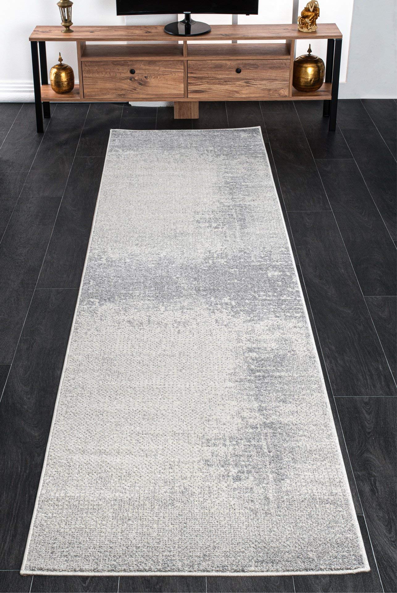 Grey Modern Contemporary Area Rug Runner - Soft & Durable for Living Room, Bedroom, Hallway | Perfect for Home Decor & Cozy Spaces