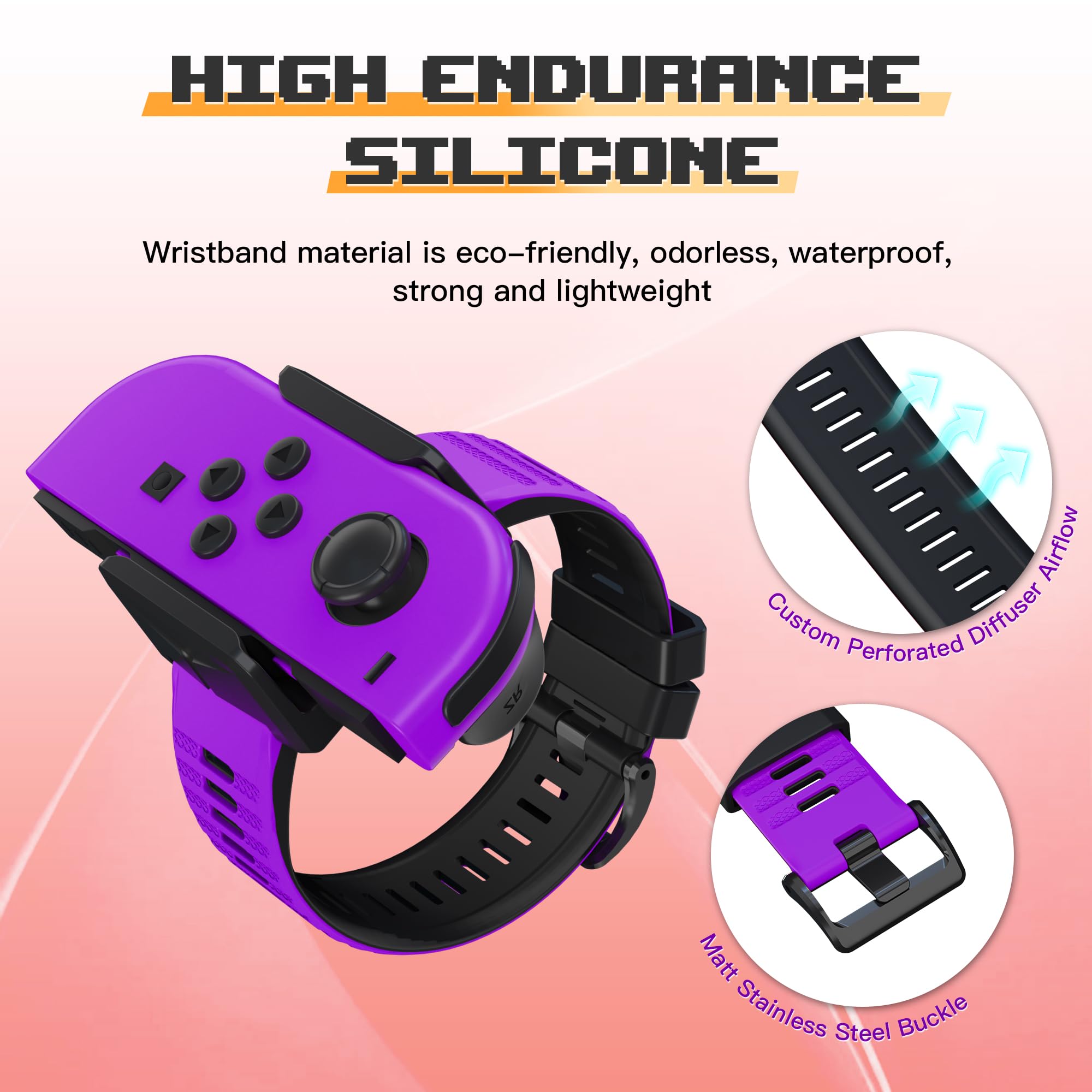 Narati Adjustable Silicone Wrist Straps for Nintendo Switch Joy Cons & OLED Model - 2 Pack Wrist Bands Compatible with Just Dance 2025, 2024, 2023, 2022, 2021 - Perfect for Kids & Adults Gaming Accessories | Ideal for Dance Games, Fitness Tracking & Motion Control Gaming