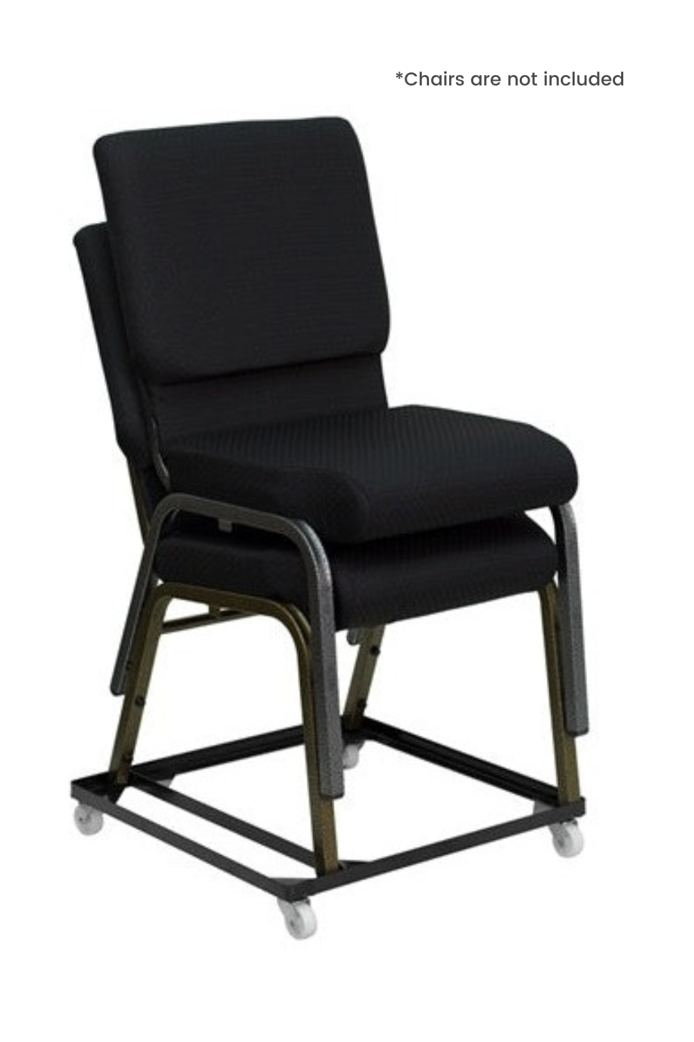 FLASH HERCULES Series Steel Stack Chair & Church Chair Dolly - Heavy Duty Folding Chairs with Wheels for Events, Weddings, Banquets & Church Gatherings