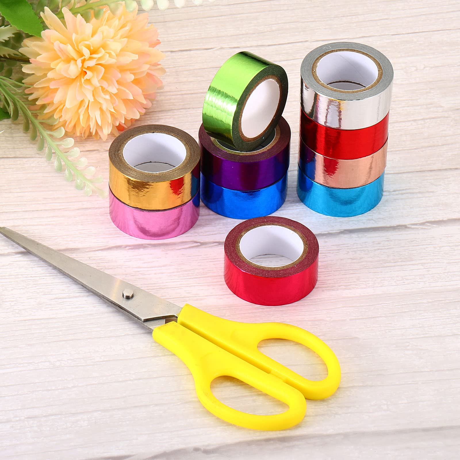 PATIKIL Metallic Washi Tape 15mm x 5m, 4 Pack - Mirror Foil Masking Stickers for DIY Crafts, Scrapbooking, Gift Wrapping & Wedding Decorations (Dark Blue & Purple) - Perfect for Journals, Planners, Home Decor & Party Supplies