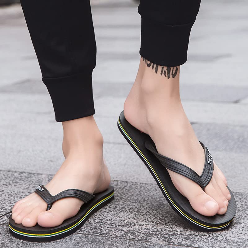 **Eliogn Men's Flip Flops - Lightweight Summer Sandals for Indoor & Outdoor Use - Comfortable Shower, Pool, Beach Shoes - Ideal for Walking, Lounging & Vacation Wear**