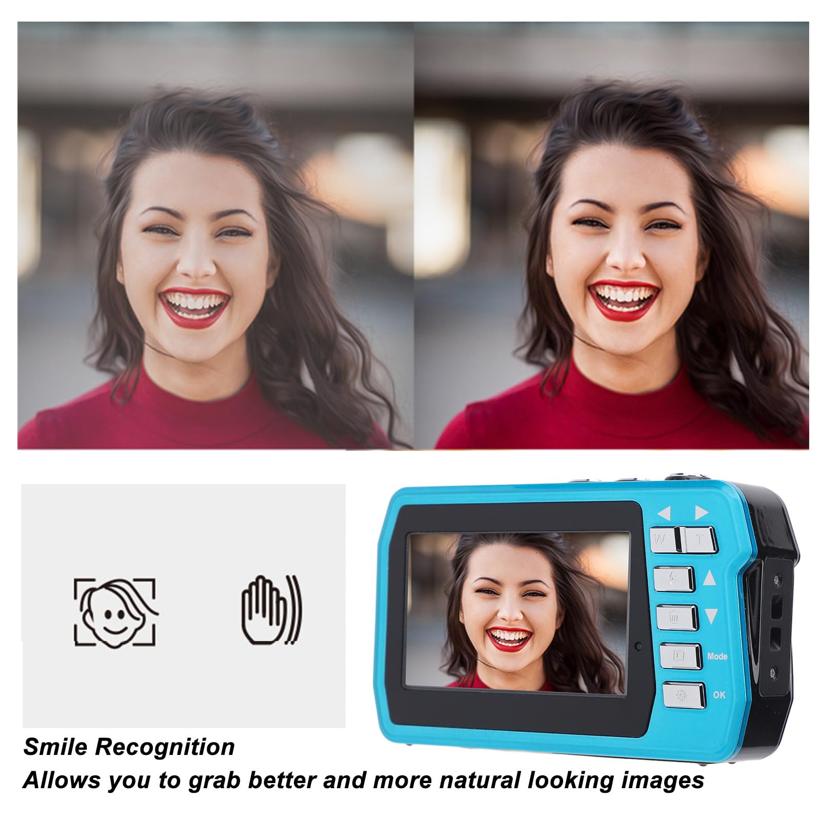 4K Underwater Camera 10FT Waterproof - 56MP 16X Zoom Digital Camera with Fill Light & Dual HD Screens for Snorkeling, Scuba Diving, Rafting and Beach Vacation Photography