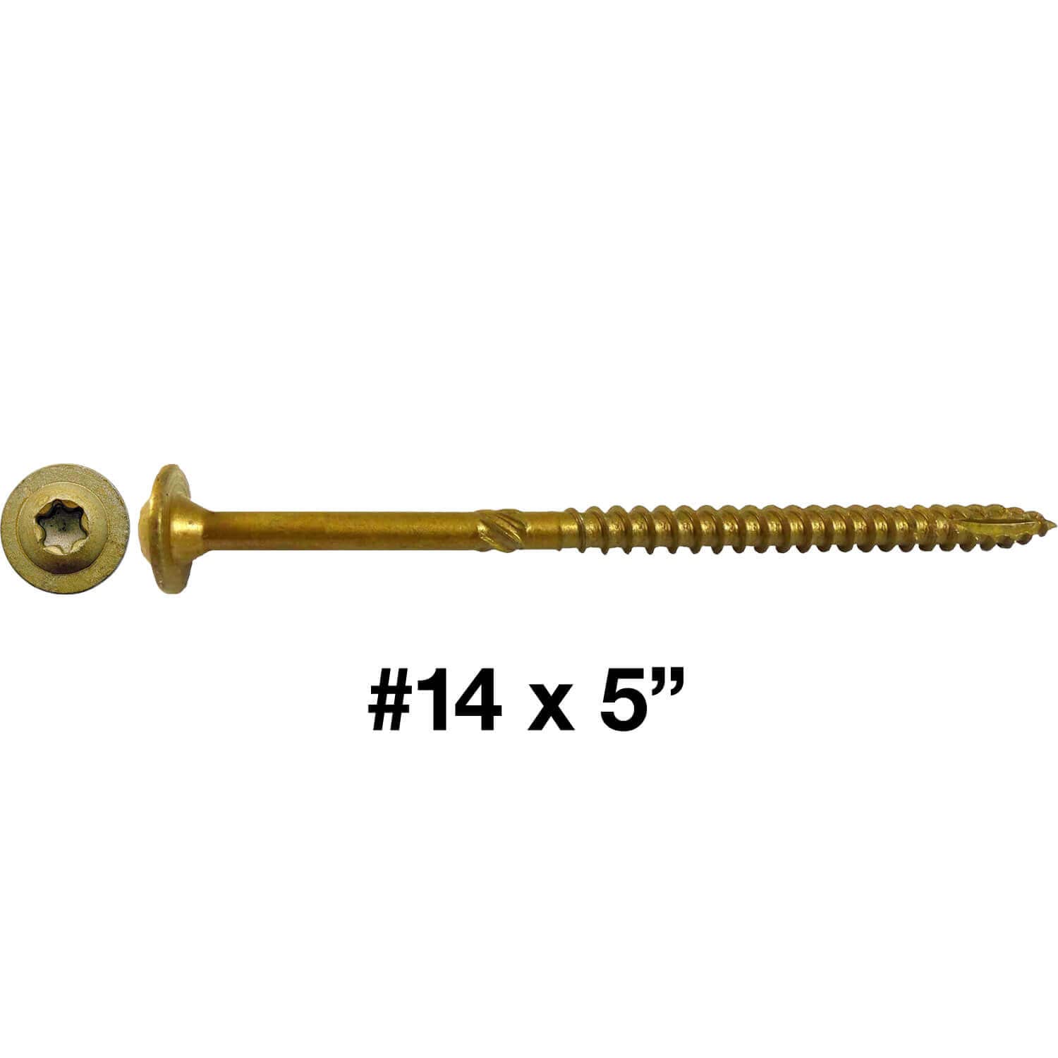 14 x 5 Inch Heavy Duty Construction Lag Screws - Exterior Coated Torx Drive Structural Screws with Truss Washer Head (100 Pack) - Ideal for Deck Building, Fence Installation & Outdoor Wood Projects