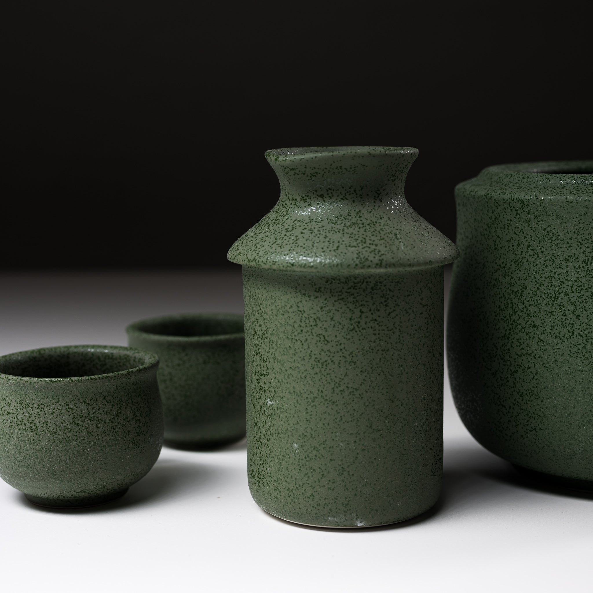Premium Japanese Mino Ware Hot Sake Set - Traditional Matcha Green Ceramic Sake Cups & Flask for Authentic Japanese Dining Experience | Perfect for Home Entertaining, Sushi Nights & Cultural Gift Giving