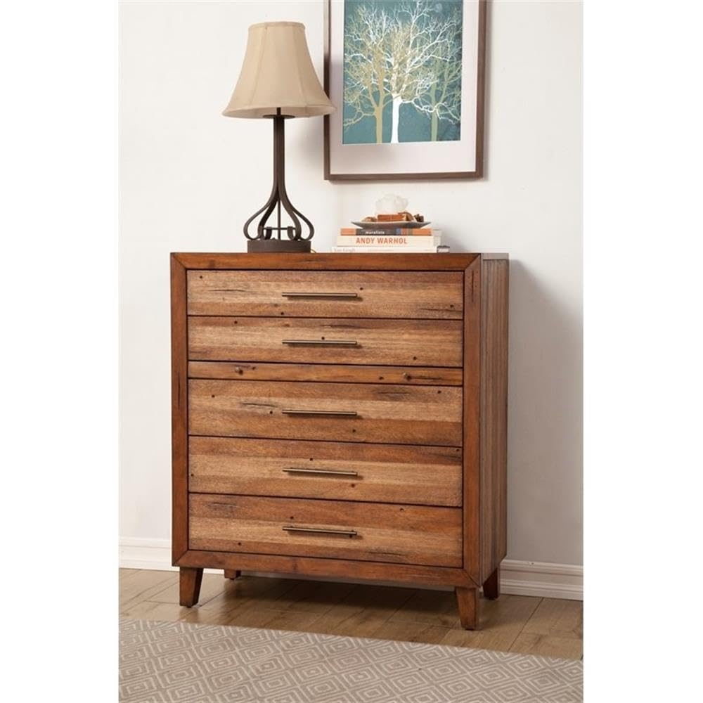 Home Square 2-Piece Bedroom Set - Nightstand & Multifunctional Storage Chest in Rich Toffee Brown | Perfect for Small Spaces, Guest Rooms & Apartment Living