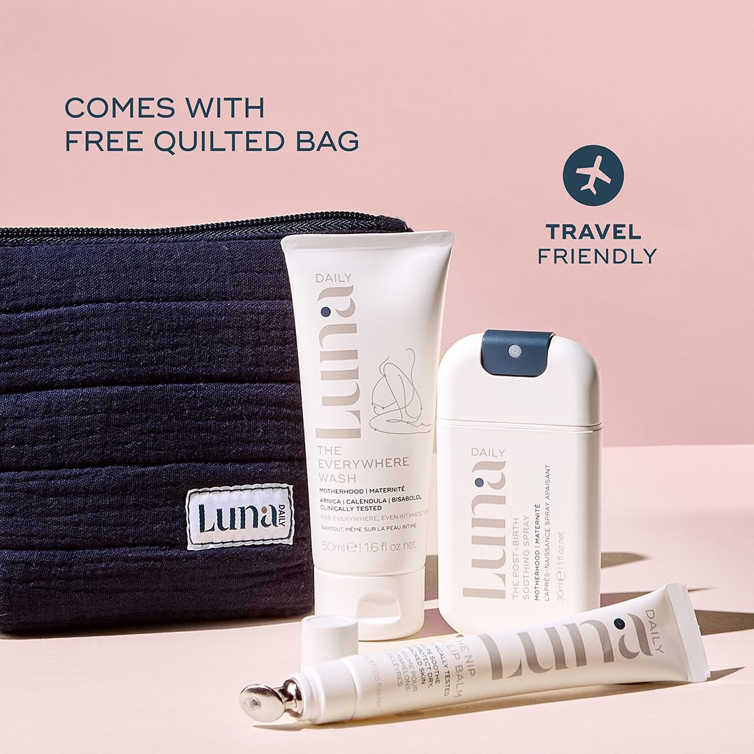 **Hospital Bag Essentials Kit – Sensitive Skin Care Set with Soothing Mist, Hydrating Balm & Gentle Cleanser | Postpartum & Travel Must-Have for New Moms | Perfect for Recovery & On-the-Go Skincare**