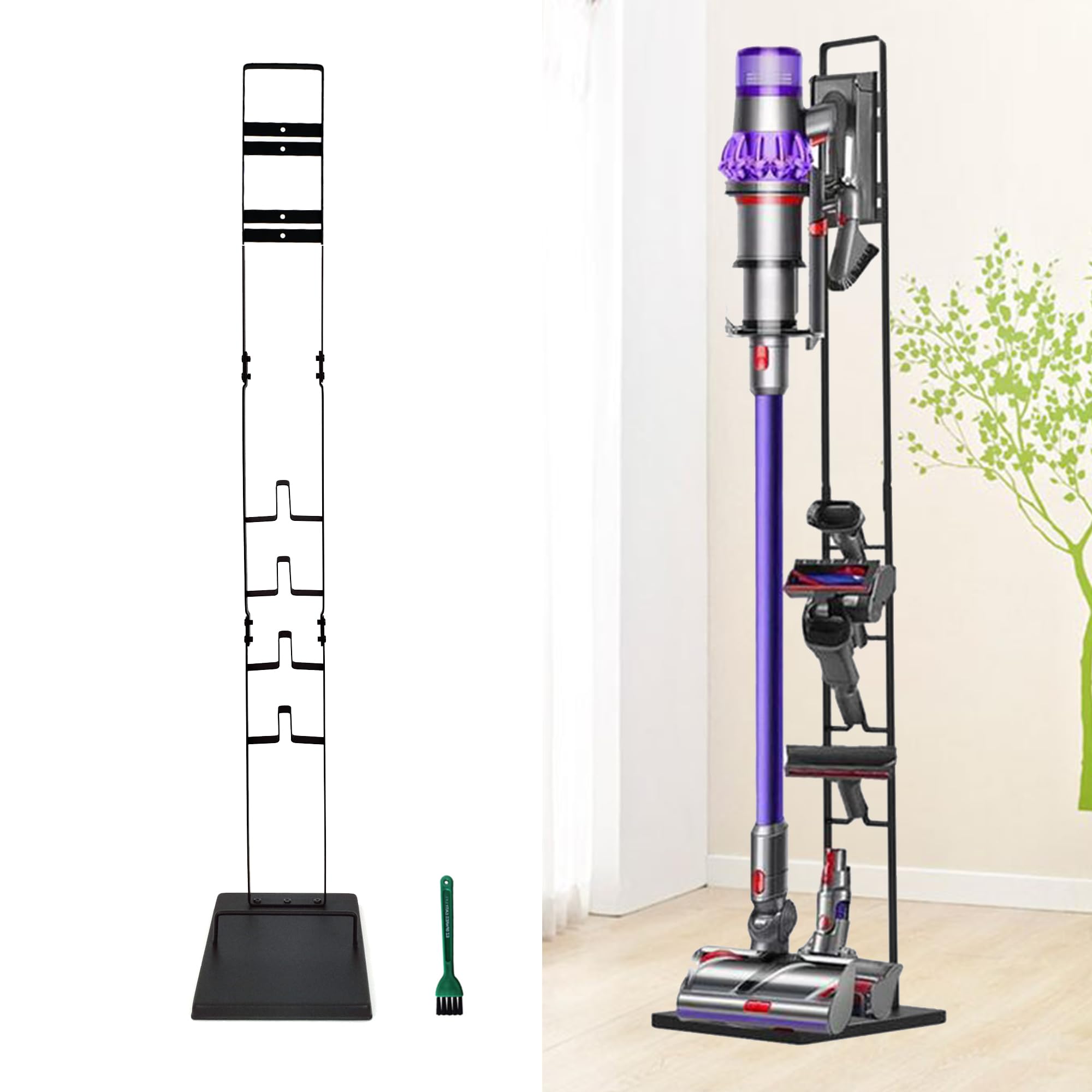 EZ SPARES Vacuum Stand - Stable Metal Storage Bracket Holder for Dyson V15/V11/V10/V8/V7/V6 Cordless Vacuums | Universal Vacuum Accessories Organizer | Perfect for Home, Garage & Workshop Storage (Black)