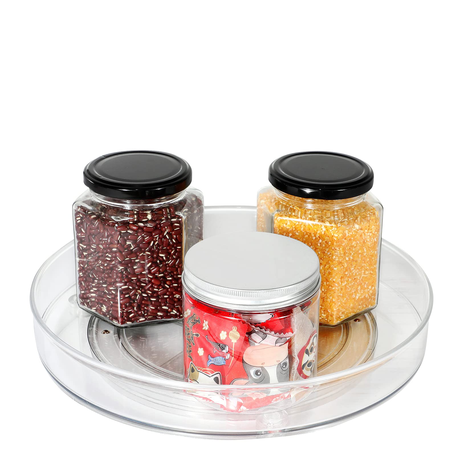 11 Inch Clear Lazy Susan Turntable Organizer for Spices, Condiments & Storage - Perfect for Kitchen Cabinet, Fridge, Countertop, Pantry & Bathroom Organization