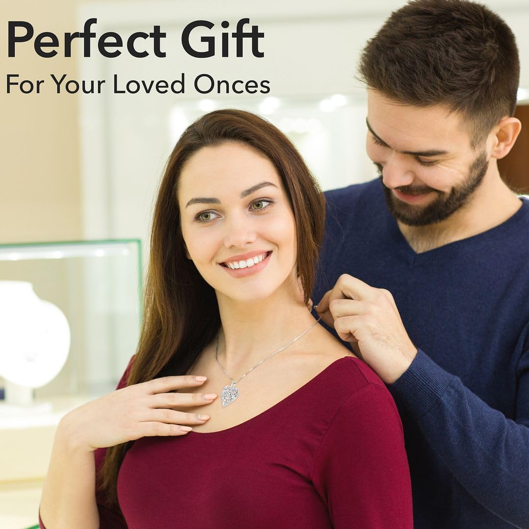 925 Sterling Silver Heart Pendant Necklace for Women - Elegant 20