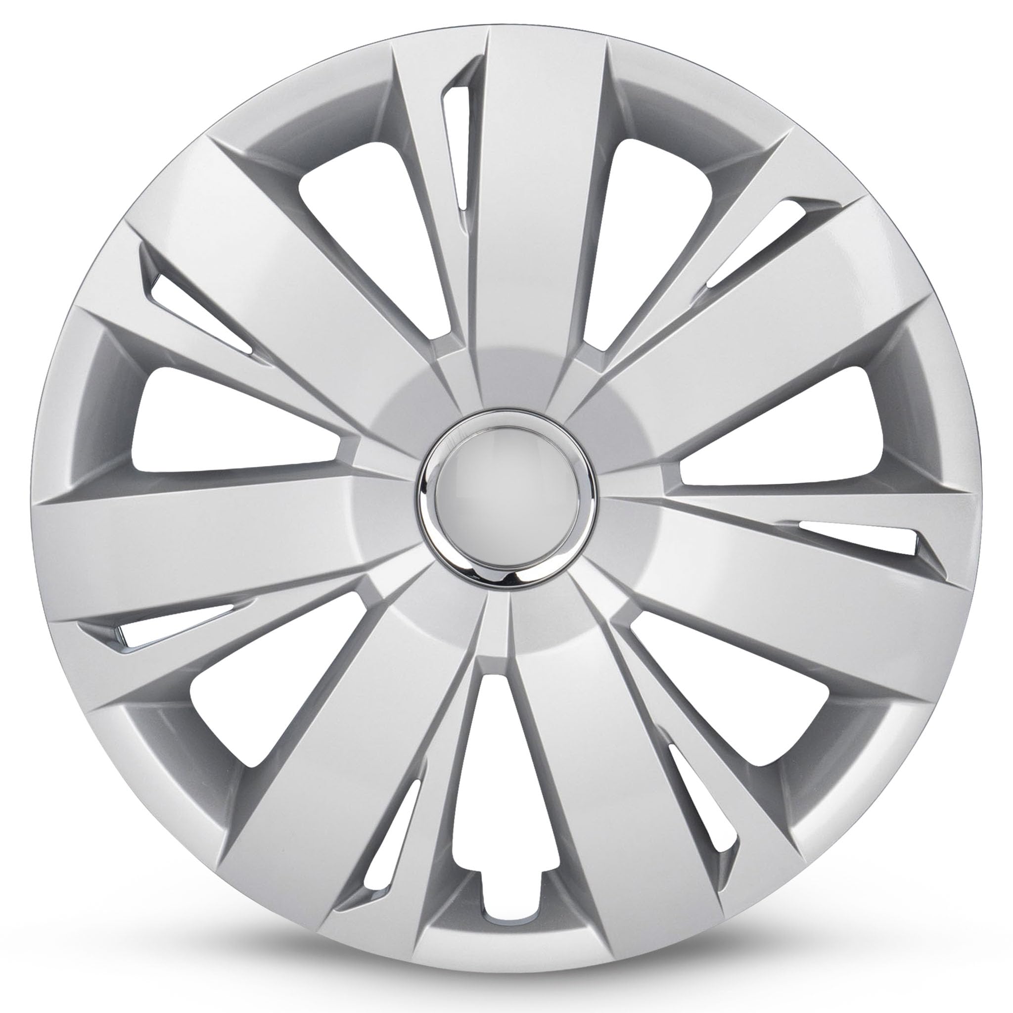 16 Inch Silver Hubcap Set of 4 for 2011-2014 Volkswagen Jetta | Wheel Cover Replacement | Perfect for Road Trips & Winter Protection
