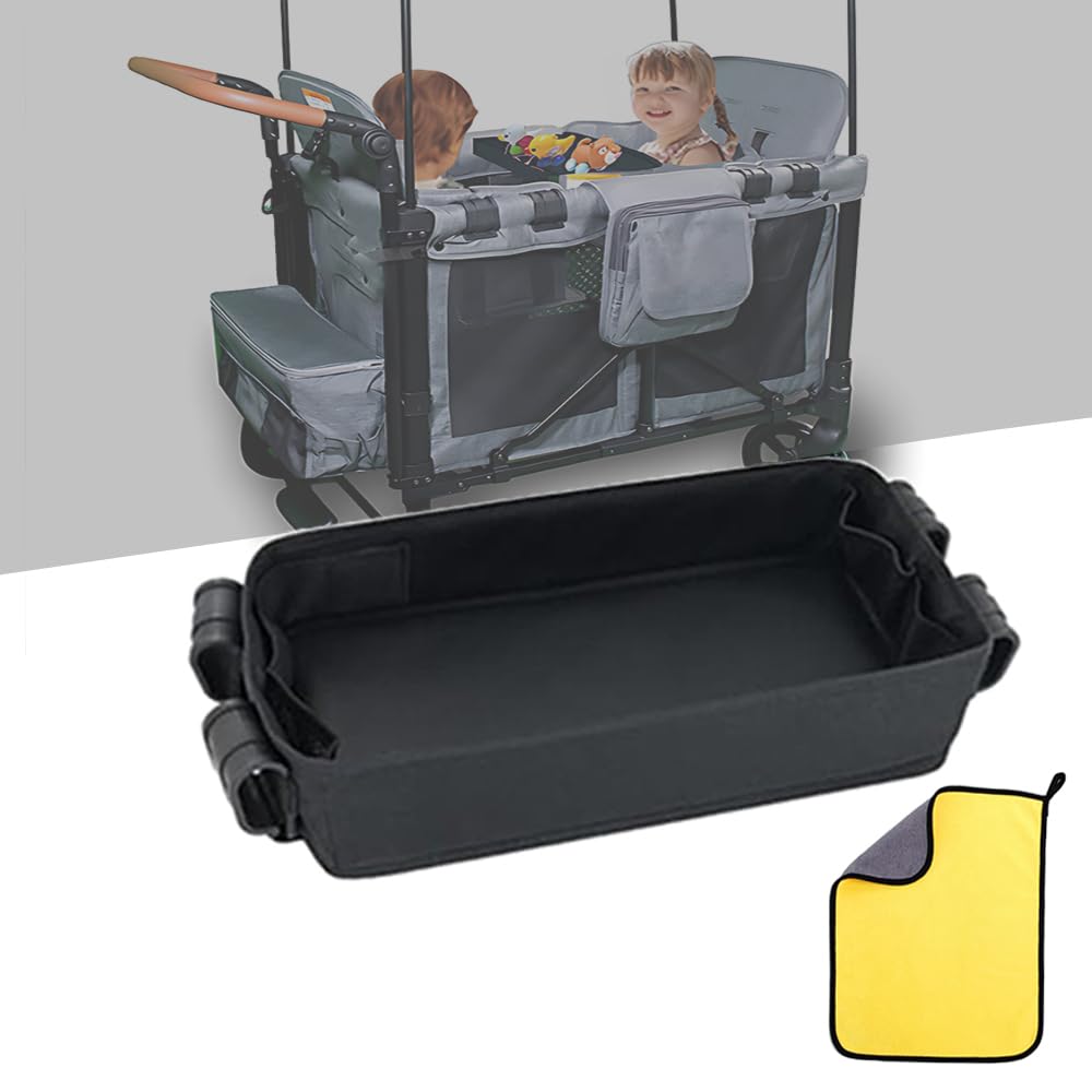 KDOWES Stroller Tray for Wonderfold Wagon W4 - Kids Snack & Activity Tray with 2 Cup Holders & 2 Mesh Pockets | Easy to Clean | Perfect for Snacking, Drawing & Playtime on the Go