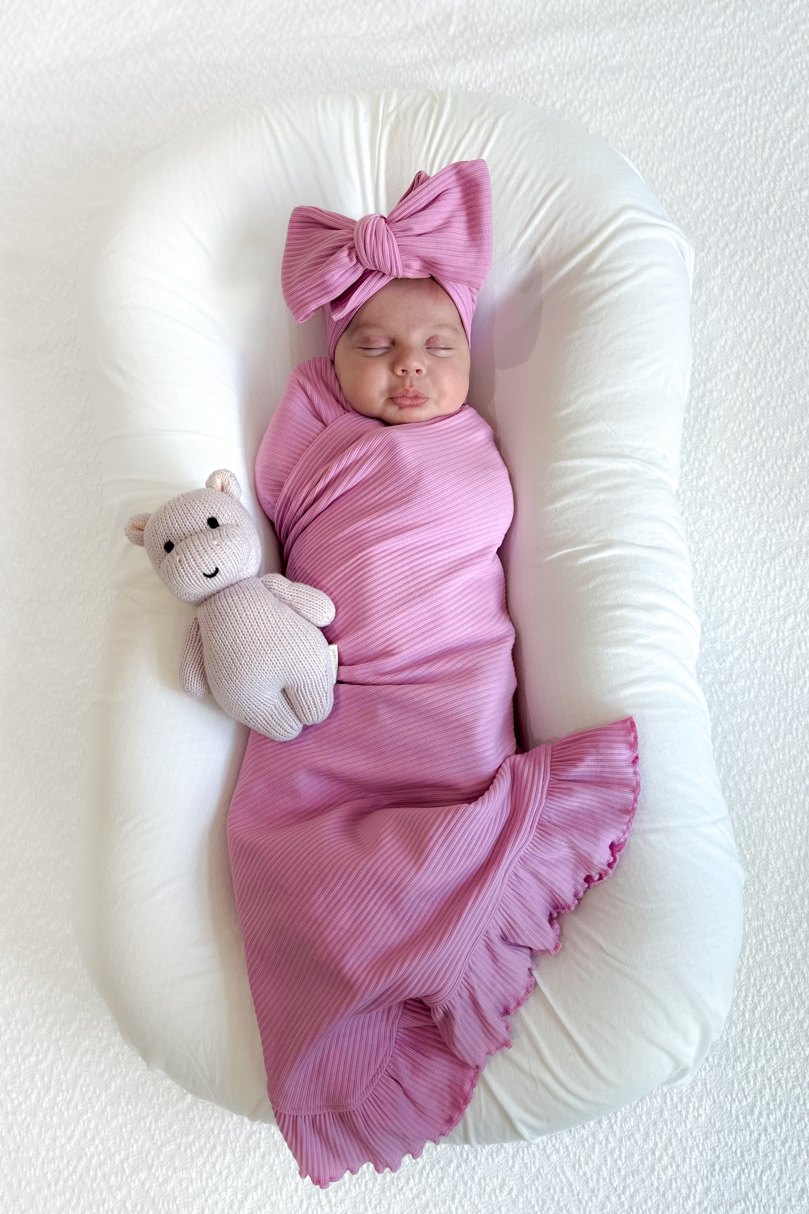Soft Cozy Ruffle Baby Wrap Blanket - Candy Pop Color for Newborns & Infants | Perfect for Swaddling, Nursing, Stroller & Photo Shoots