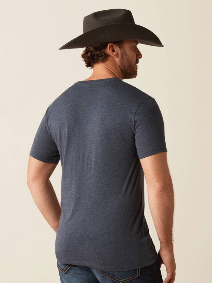 Ariat Men's Made to Last Bronco T-Shirt - Comfortable Cotton Tee for Casual Wear & Outdoor Activities - Navy Heather