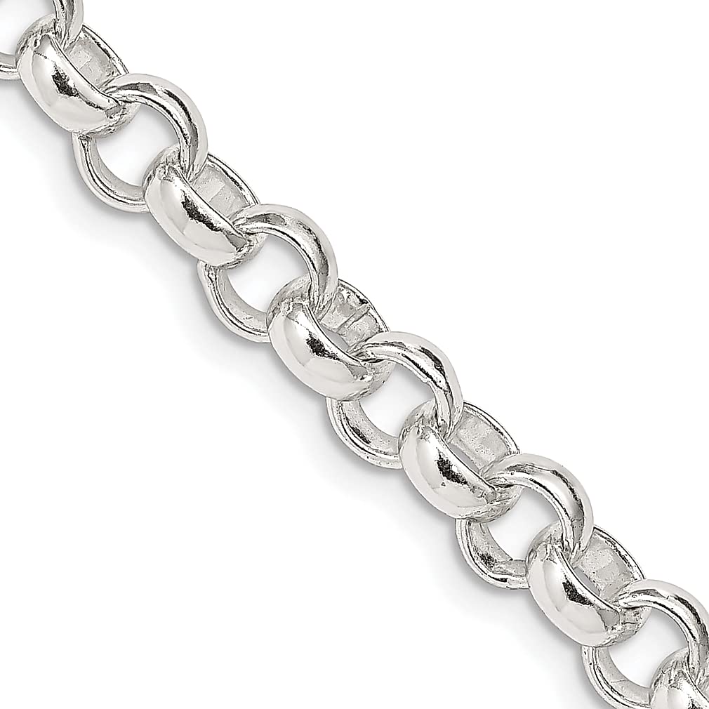 925 Sterling Silver 6.75mm Rolo Chain Necklace 24 Inch - Durable Women's Fine Jewelry for Everyday Wear | Elegant Pendant Necklace for Gifts, Date Nights & Special Occasions