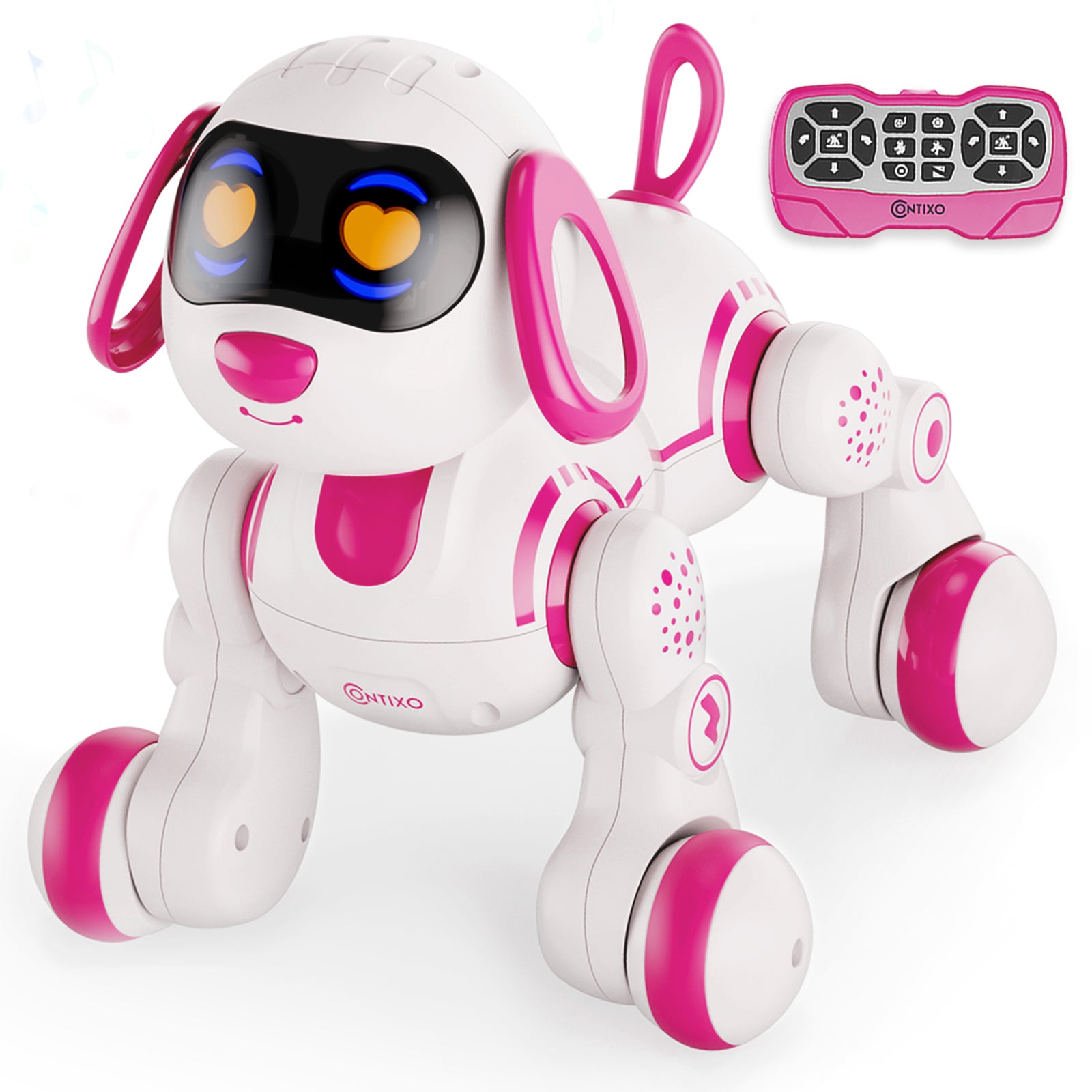 Contixo R3 Interactive Smart Robot Pet Dog Toy with Remote Control - Pink | STEM Learning Toy for Kids, Fun Companion for Playtime & Education