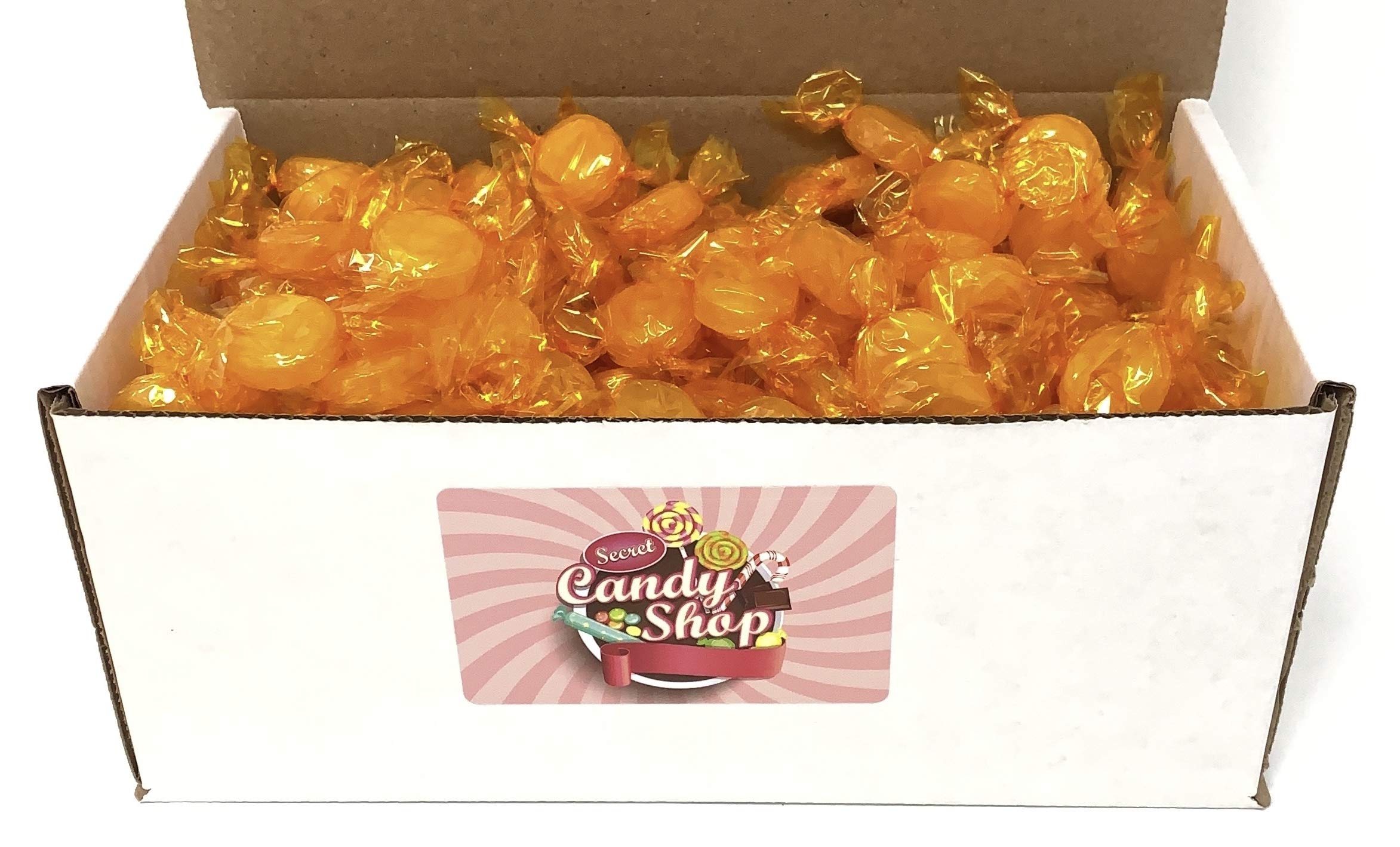 SECRET CANDY SHOP Columbina Butterscotch Buttons - Individually Wrapped 2lb Candy Discs in Resealable Box | Perfect for Parties, Office Treats & Gift Baskets