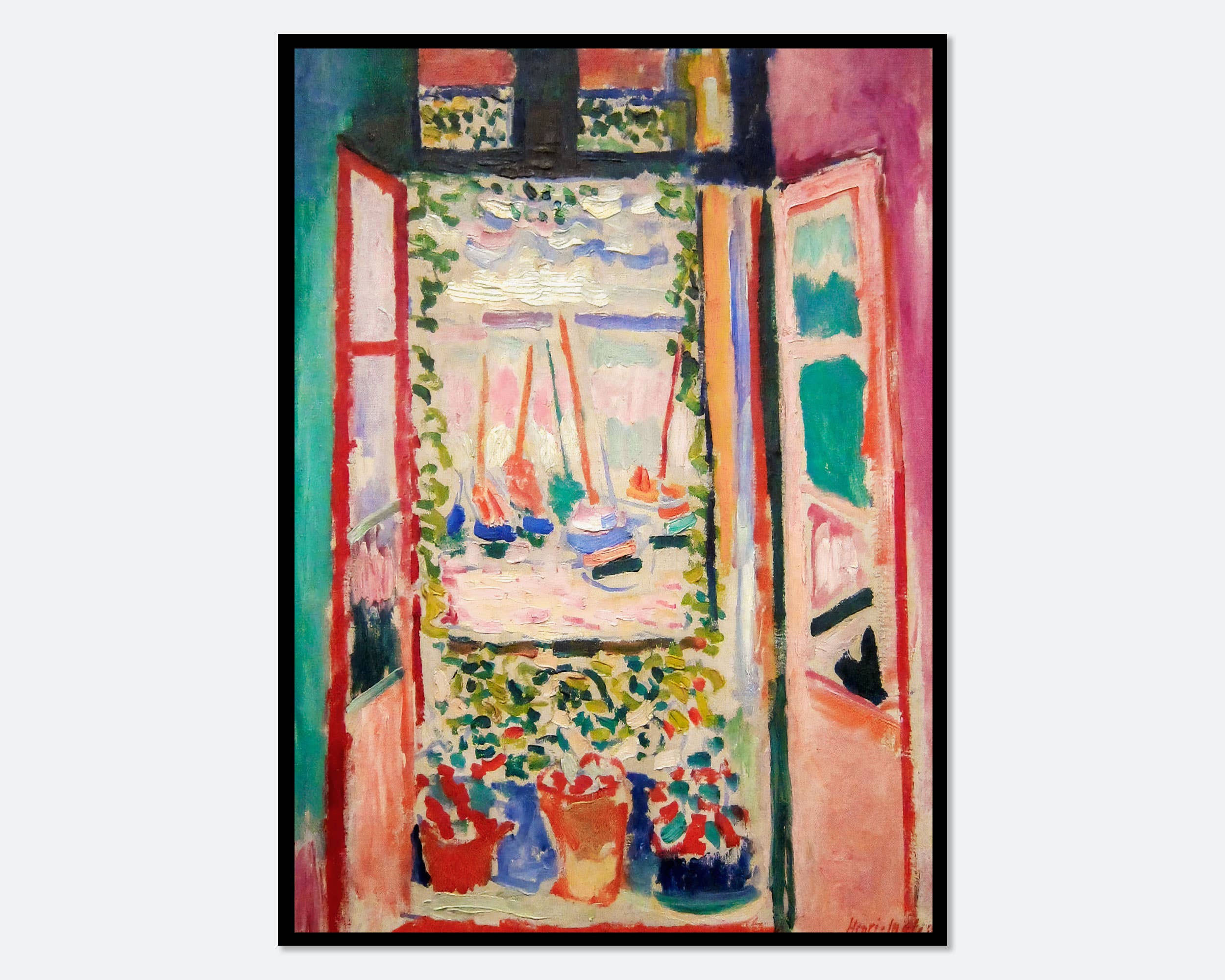 Henri Matisse The Open Window 1905 - Famous Fauvism Art Print for Home & Office Decor | Wall Art for Living Room, Bedroom, Gallery