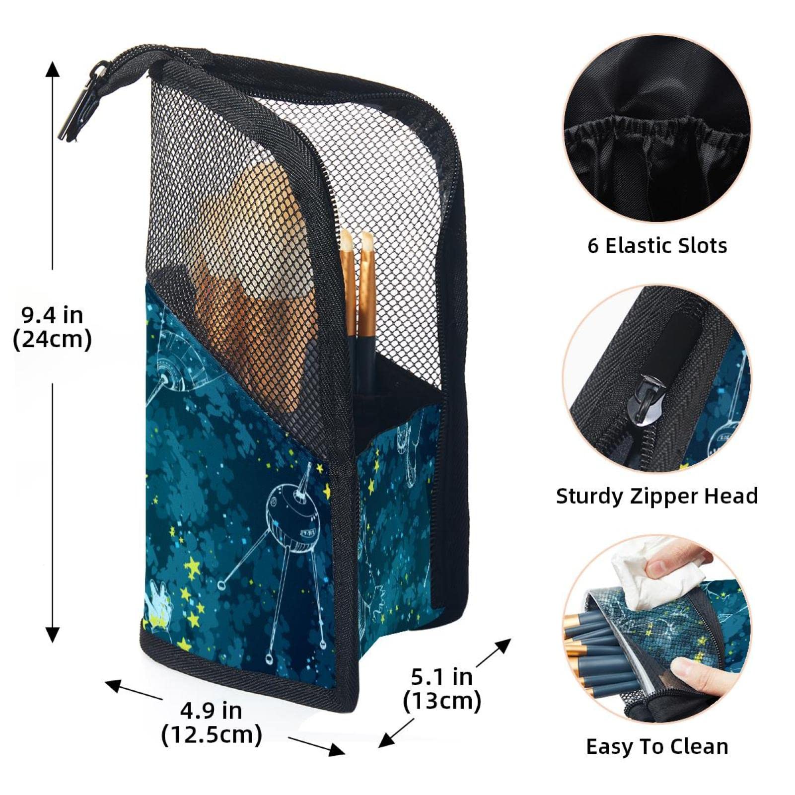 12-Piece Fantasy Universe Space Themed Makeup Brush Organizer Bag - Portable Travel Makeup Brush Holder Case for Professional Artists & Beginners (Perfect for Travel, Home Use & Salon Storage)