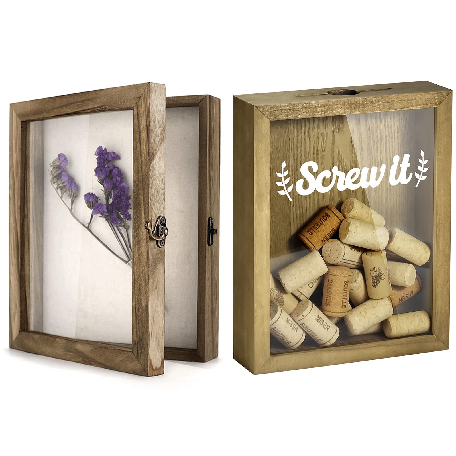 TJ.MOREE 8x10 Shadow Box Frame - Display Wine Corks, Photos & Memorabilia - Perfect for Wedding Keepsakes, Home Decor & DIY Crafts