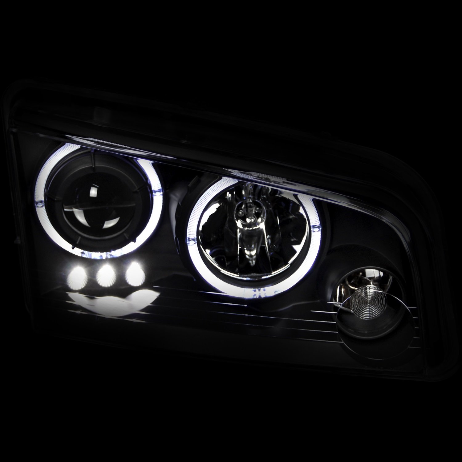 Anzo USA 121381 Black Halo Projector Headlight with Clear Lens for Dodge Charger - High Performance LED Headlights for Night Driving & Custom Car Styling