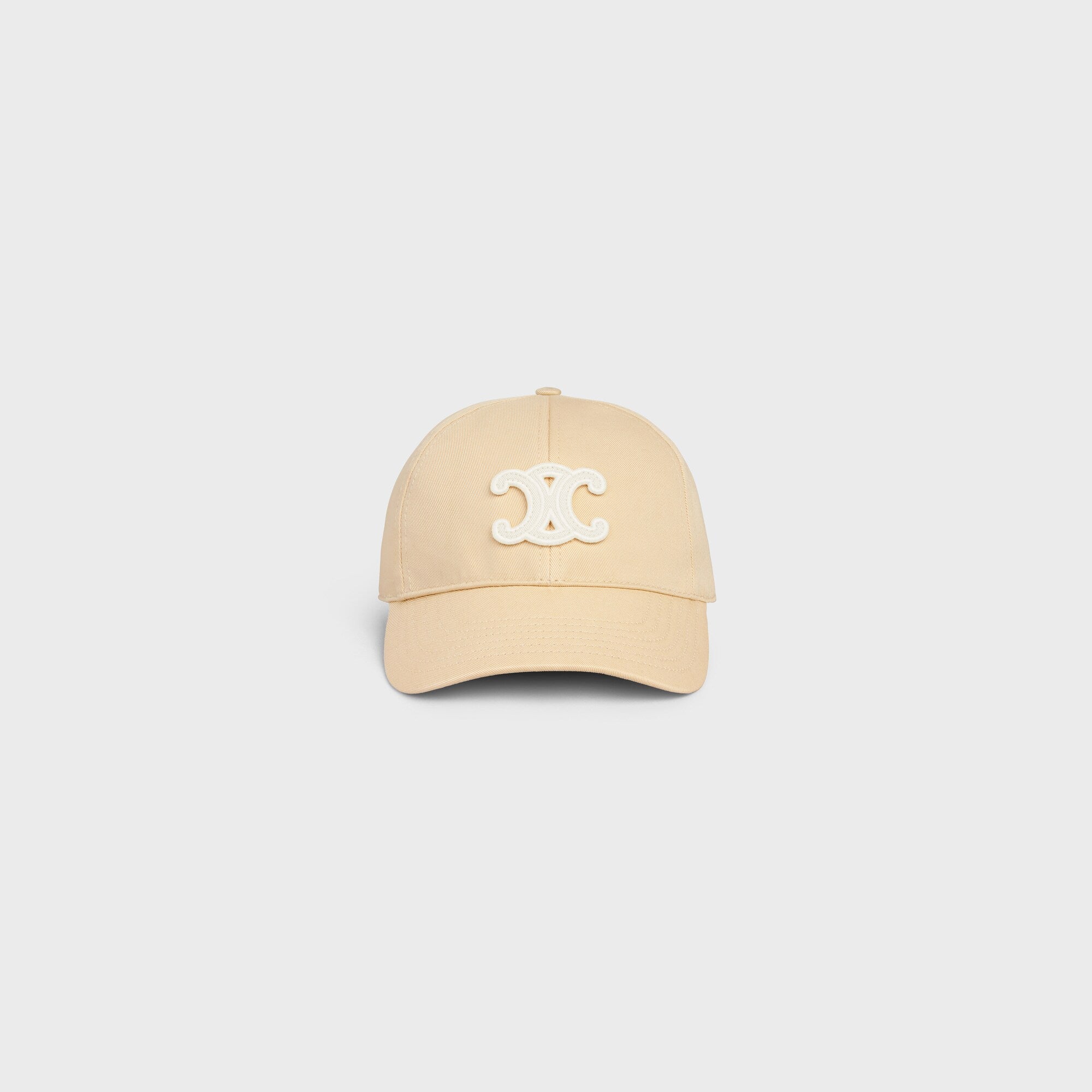 Celine Triomphe Washed Cotton Baseball Cap in Macadamia - Stylish Unisex Hat for Casual Wear, Street Fashion & Outdoor Activities