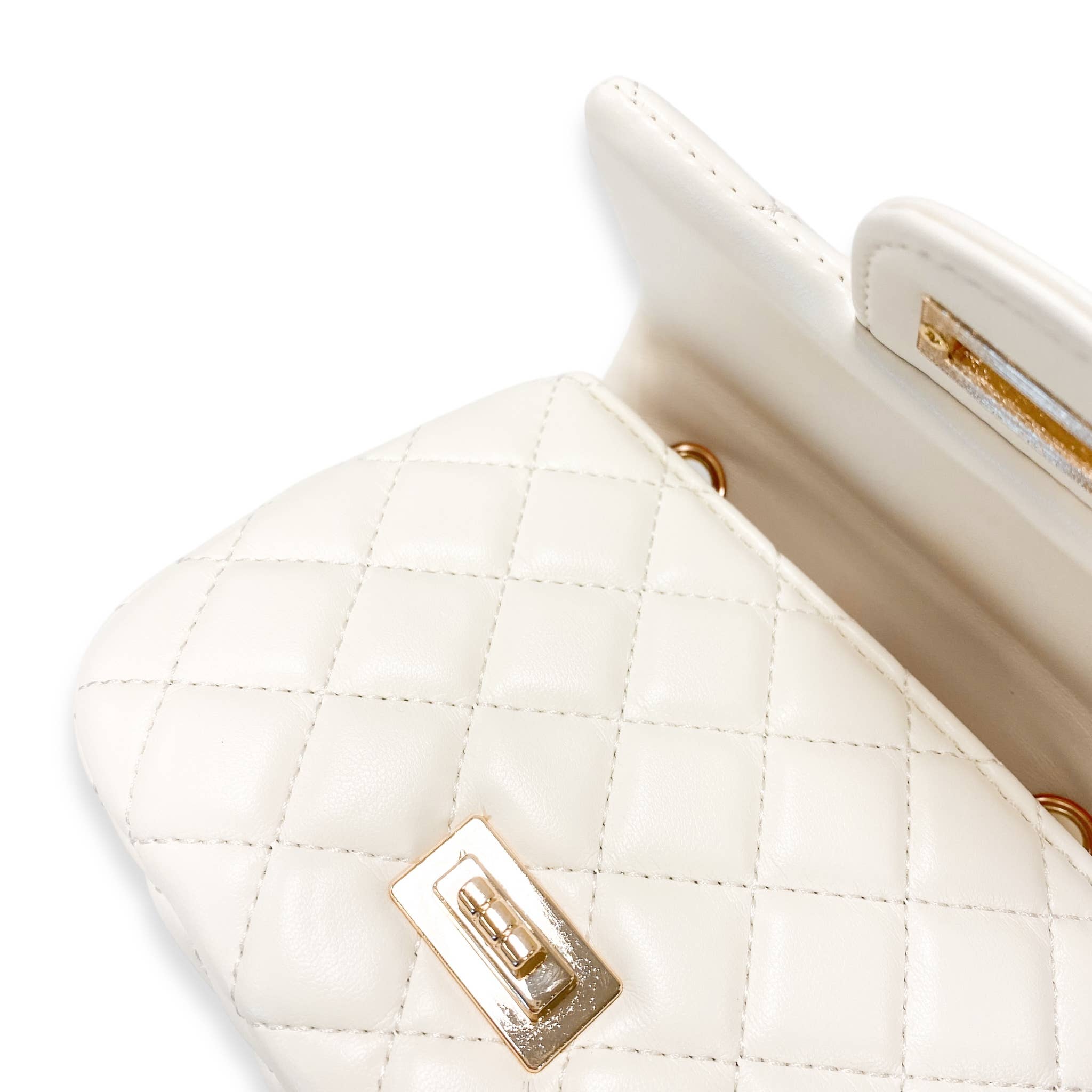 Stylish Colorful Gems Quilted Handbag in Cream - Elegant Women's Fashion Purse for Parties, Weddings & Daily Use