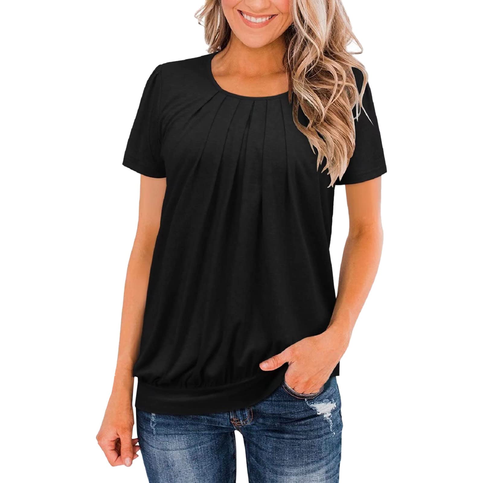 Women's Summer Tank Tops - Sleeveless Casual Tunic Shirts with Scoop Neck | Short Sleeve Business Blouses for Work & Weekend Wear | Perfect for Office, Beach & Outdoor Activities