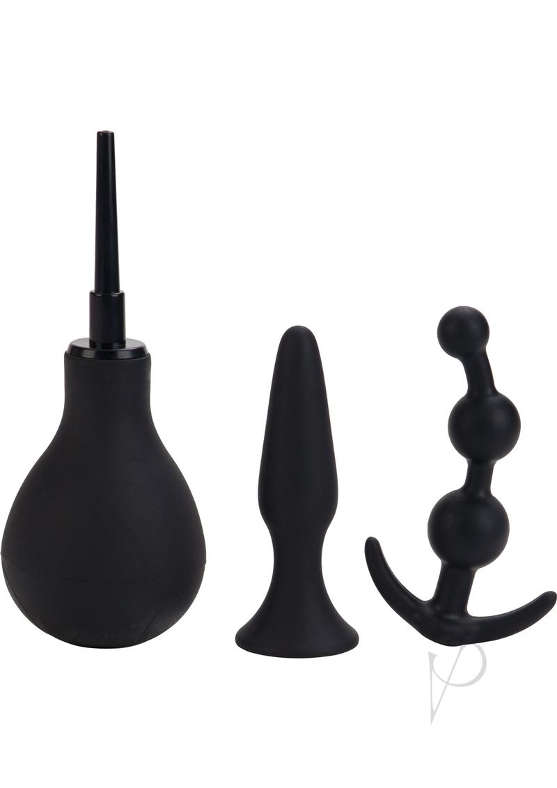 Anal Explorer Kit - Silicone Douche for Men & Women, Black - Perfect for Personal Hygiene, Enema, and Anal Play