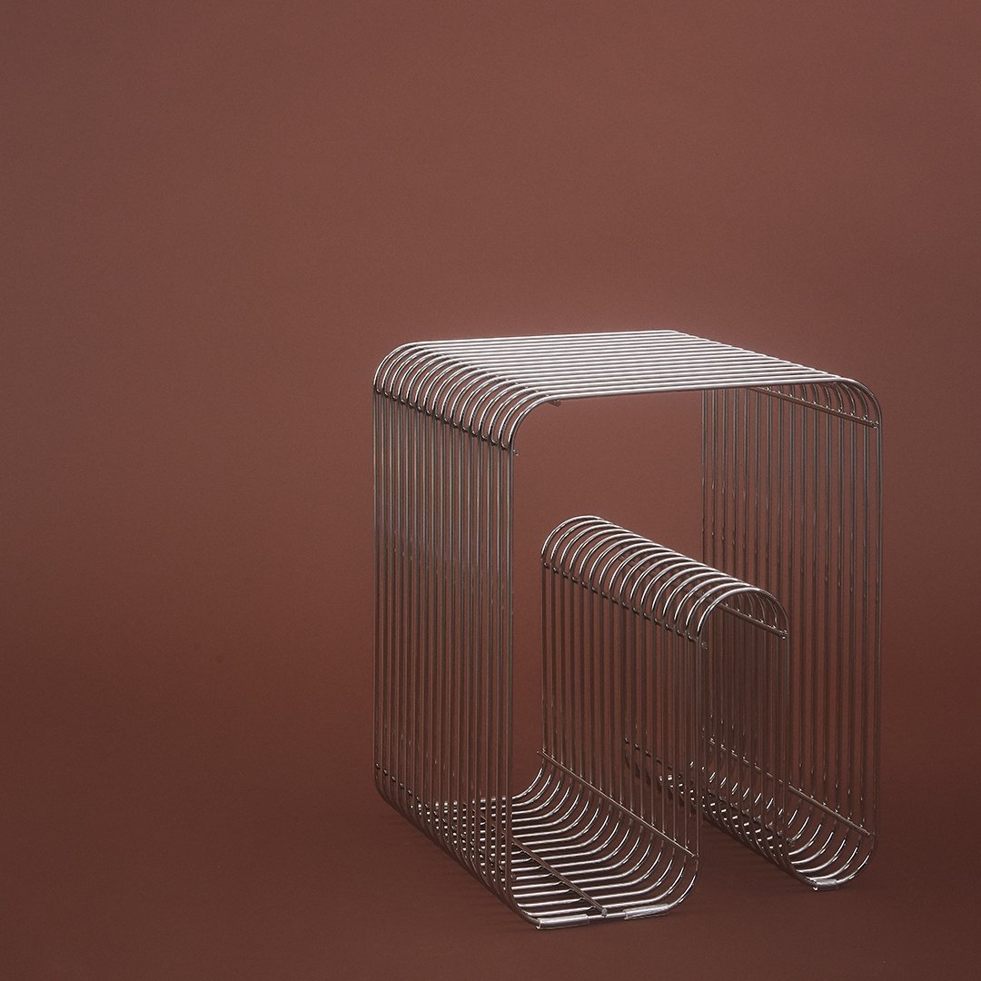 Aytm Curva Stool - Modern Accent Stool for Living Room, Bedroom & Office - Stylish Home Decor Furniture for Small Spaces