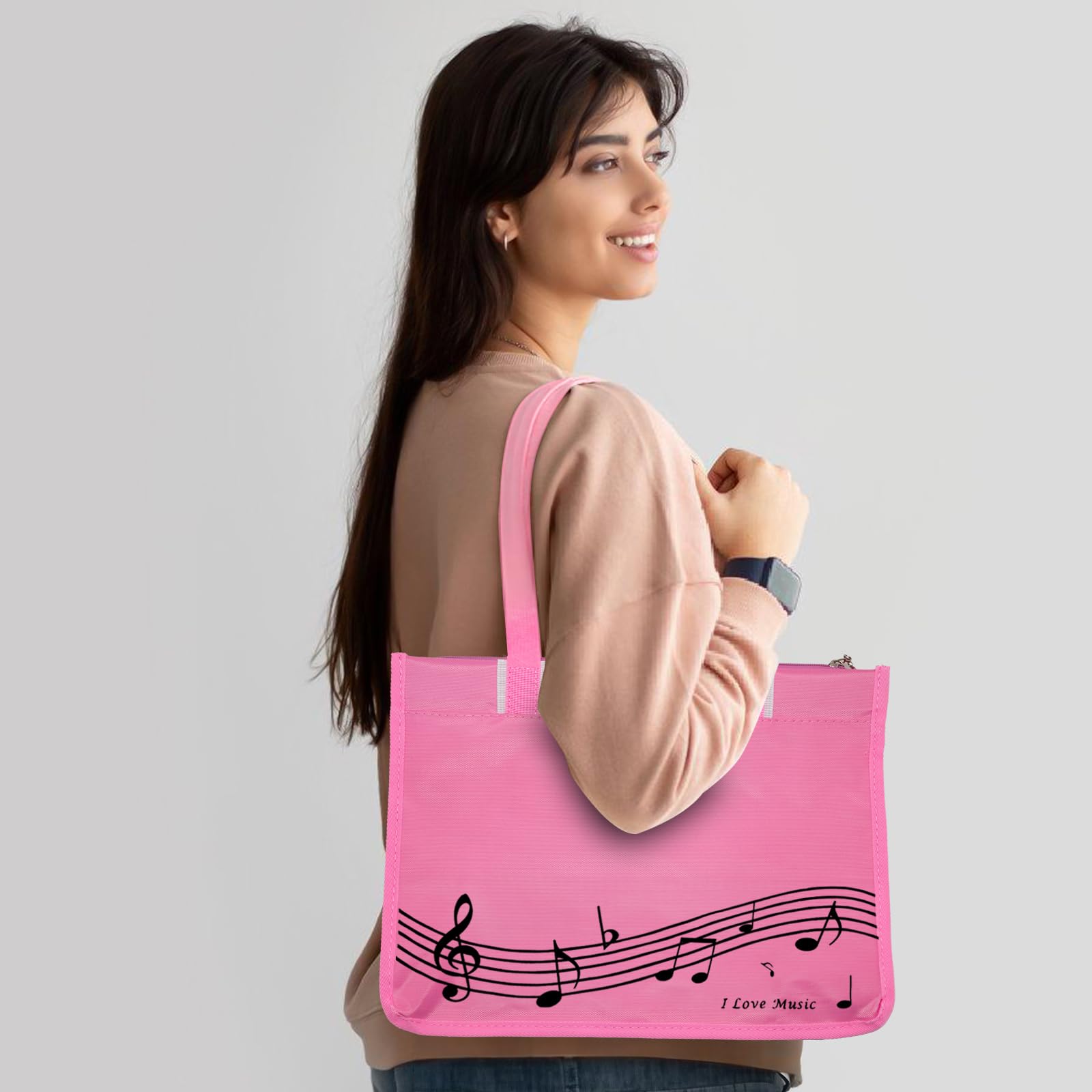 **BestSounds Waterproof Piano Bag with Zipper - Music Book Tote for Students, Kids & Women - Perfect Gift for Musicians (Pink) - Ideal for Piano Lessons, Performances & Travel**