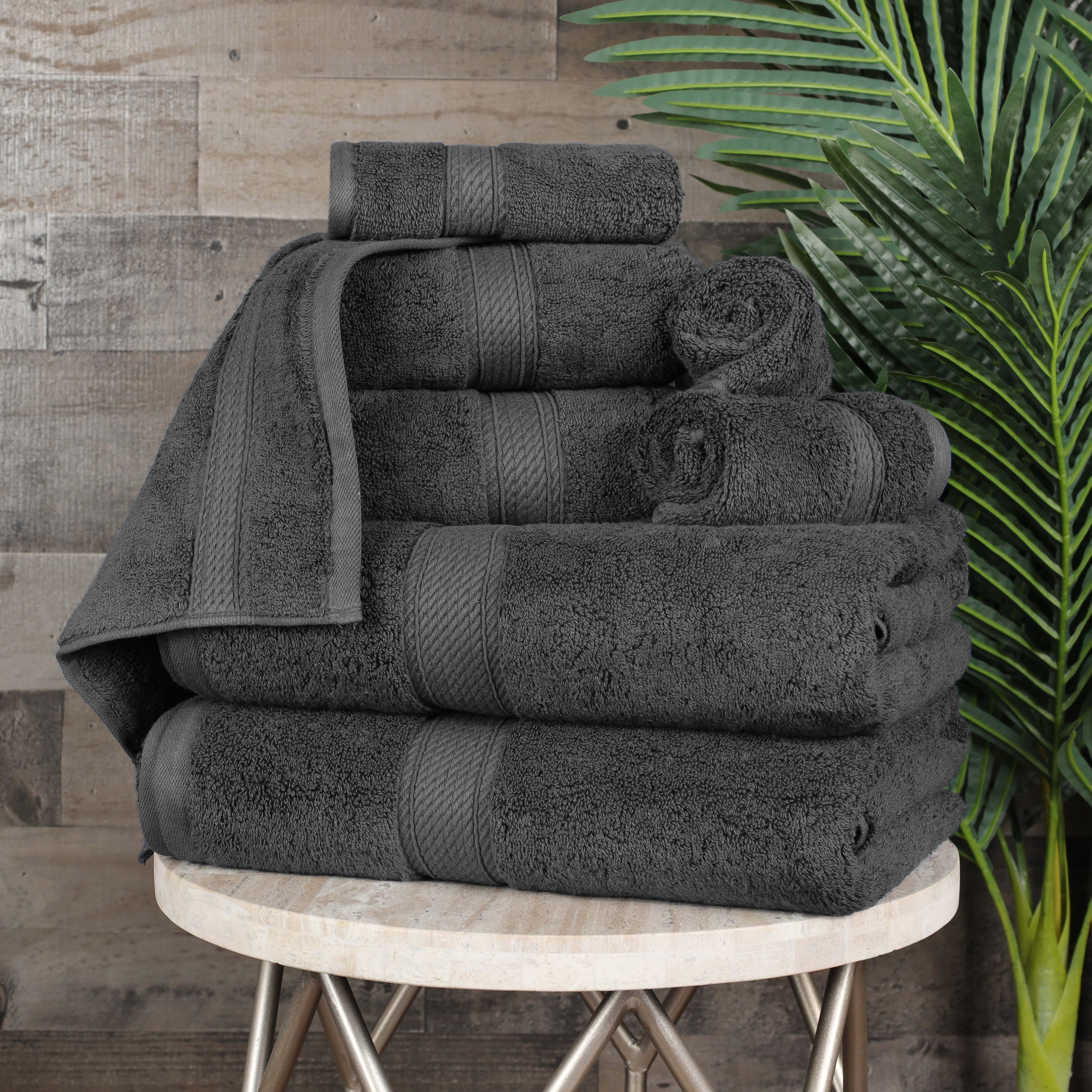 Premium 8-Piece Egyptian Cotton Towel Set - Ultra Soft, Heavyweight & Plush for Bath, Spa & Luxury Home Decor