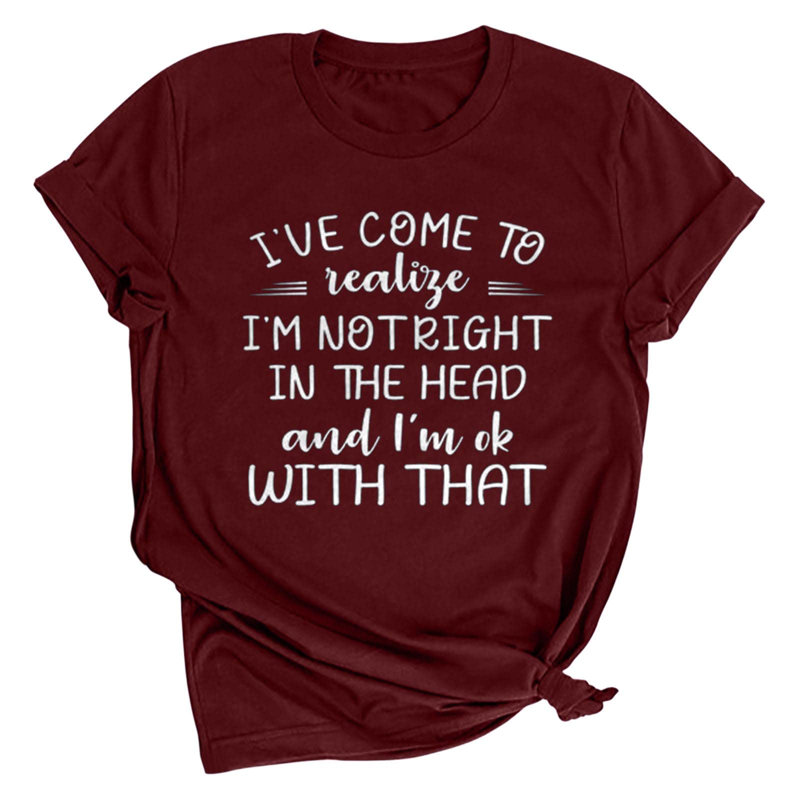 Funny Saying Women's T-Shirts - Cute Short Sleeve Round Neck Tee with Letter Print for Summer & Casual Outings | Perfect for Beach, Parties, and Everyday Wear
