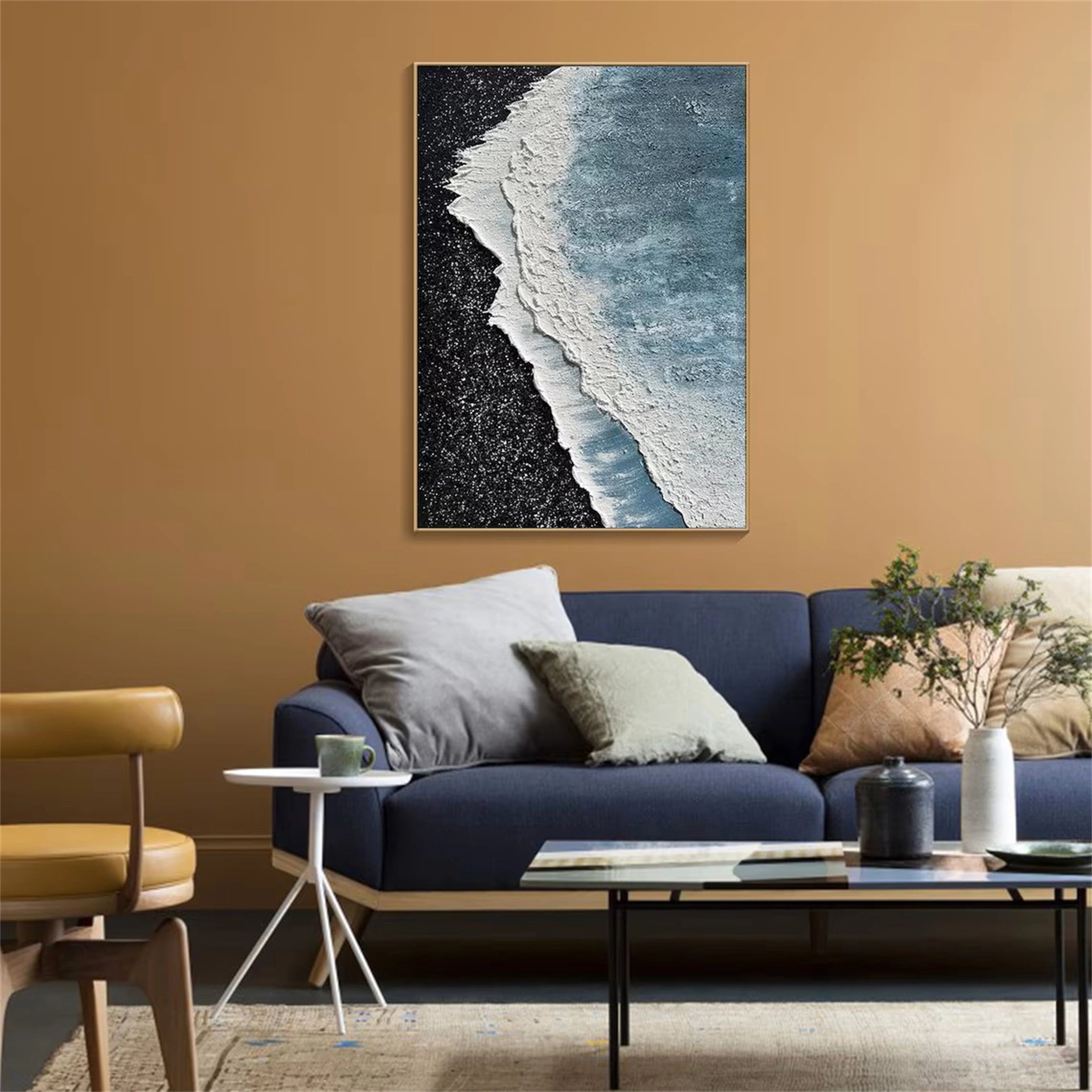 Ocean and Sky Painting #OS 047 - Handmade Canvas Wall Art for Home Decor, Office & Living Room - Stunning Seascape Artwork for Coastal & Nautical Themed Interiors