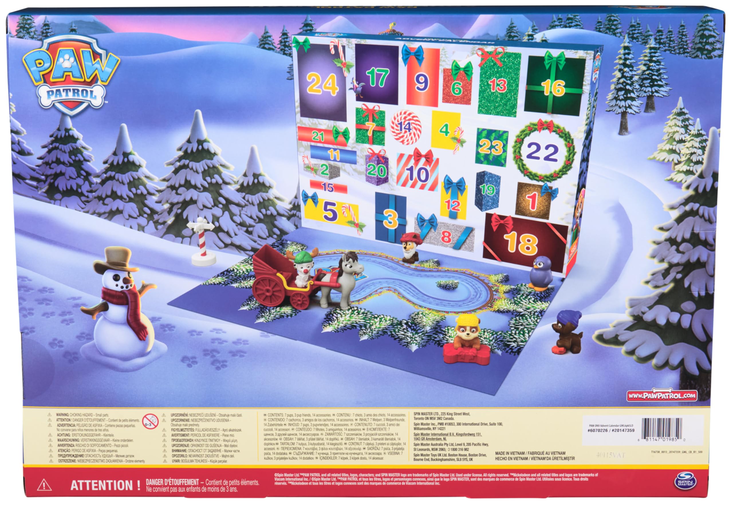 PAW Patrol 2024 Advent Calendar - 24 Surprise Toys with Figures & Accessories | Fun Holiday Countdown Gift for Kids Ages 3+ | Perfect for Christmas Stocking Stuffers & Family Countdown Traditions