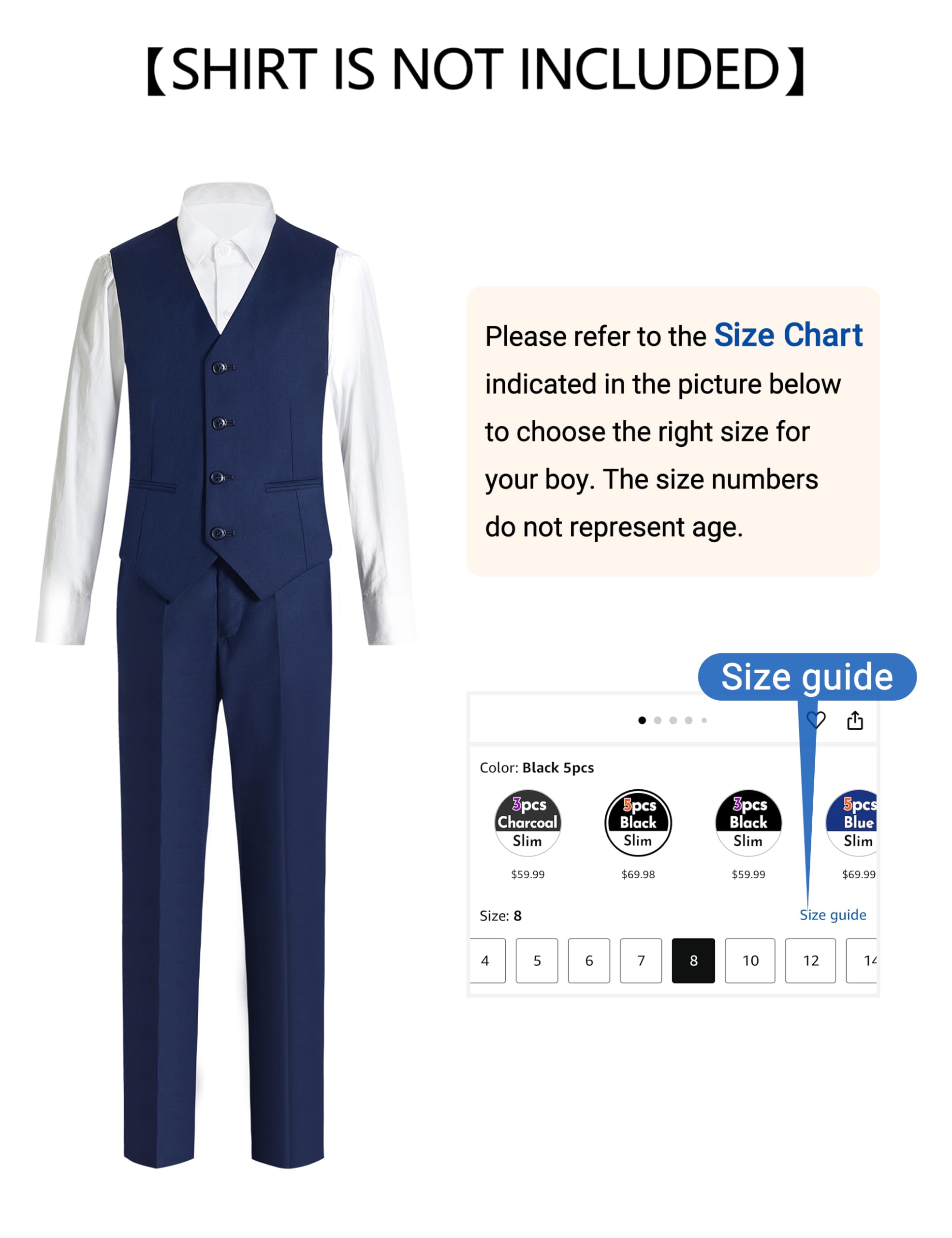 Happy Dolphin Boys Suit Set - Modern Fit Adjustable Waistline Formal Wear for Weddings, Communions & Special Occasions - Perfect for Church Events, Family Gatherings & Photo Shoots