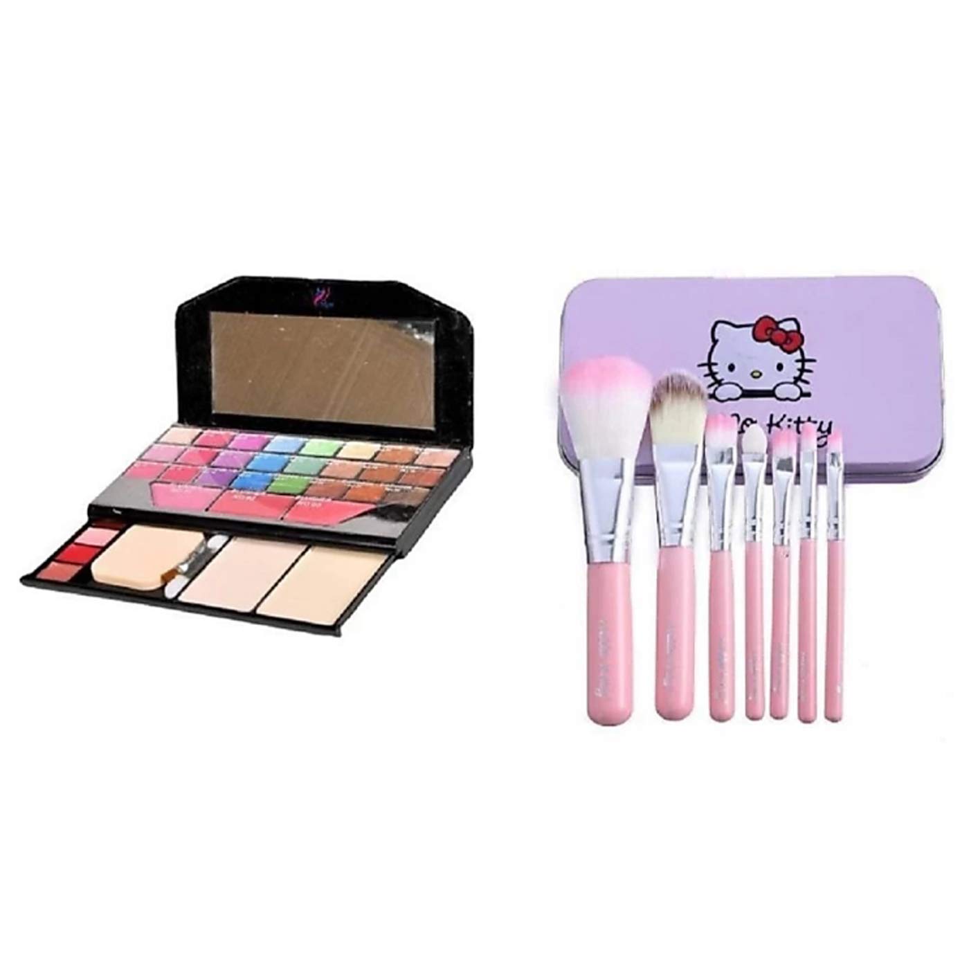 Deputy 6155 Hello Kitty Makeup Brush Set - 7 Piece Professional Cosmetic Brush Kit for Eyeshadow, Blush & Foundation - Perfect for Travel, Gift & Everyday Makeup Application