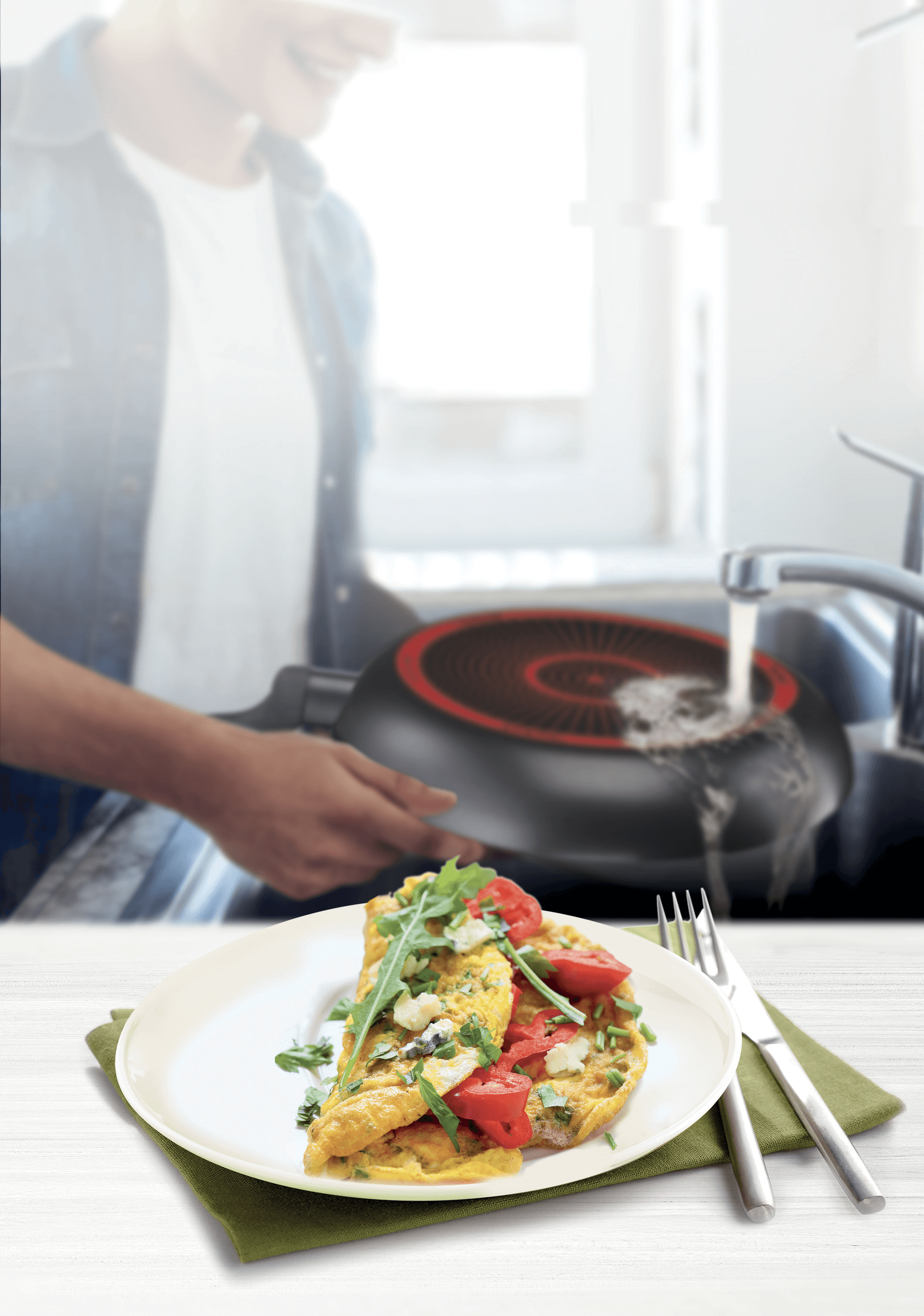 Tefal Simply Clean Non Stick Frying Pan 20cm - Perfect for Eggs, Pancakes & Sauteing - Ideal for Home Cooking & Kitchen Use