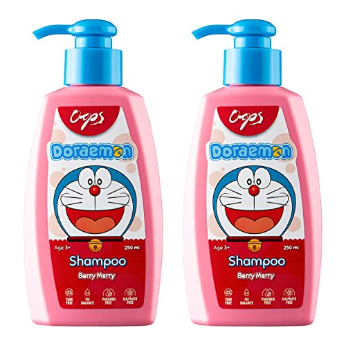 Oops Doraemon Shampoo for Kids - Berry Scented Gentle Hair Wash, 250ml | Fun Bath Time for Children, Anime Themed Gift for Boys & Girls