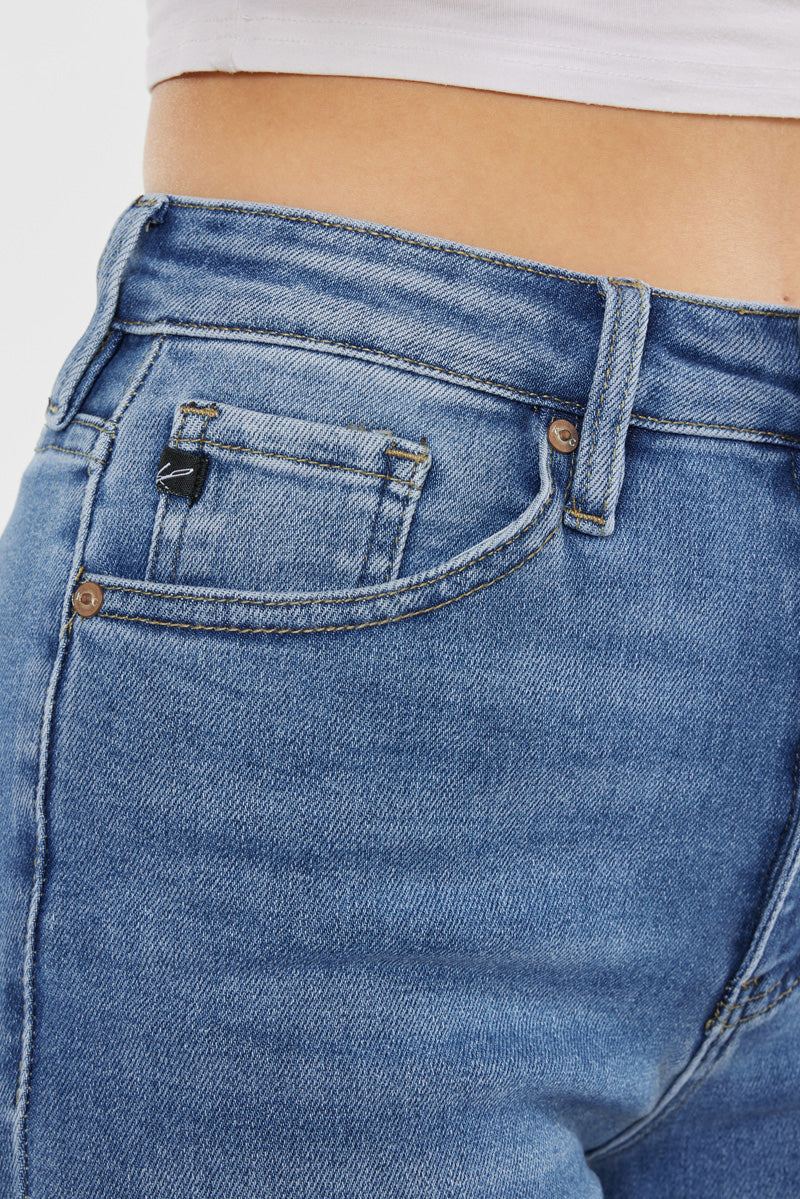 Adaline Essentials High Rise Slim Straight Leg Jeans for Women - Comfortable Stretch Denim Pants for Casual Wear, Office & Everyday Outfits