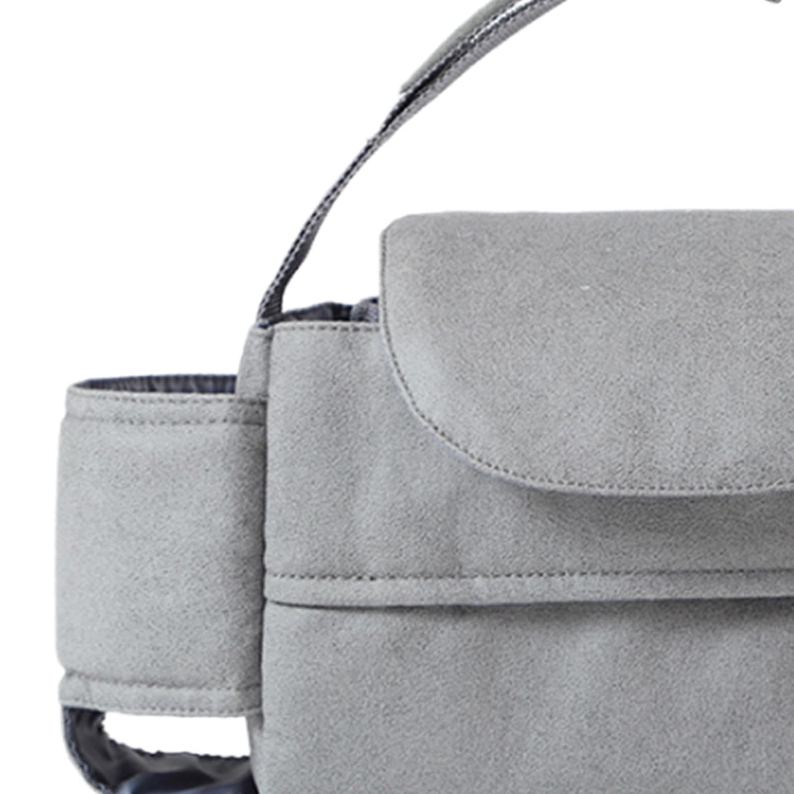 Menolana Baby Diaper Bag Organizer - Large Storage Pouch with Wipes Pocket & 2 Cup Holders - Stroller Organizer for Diapers, Toys, Phone & Essentials - Perfect for Travel, Outings & Daily Use (Grey)