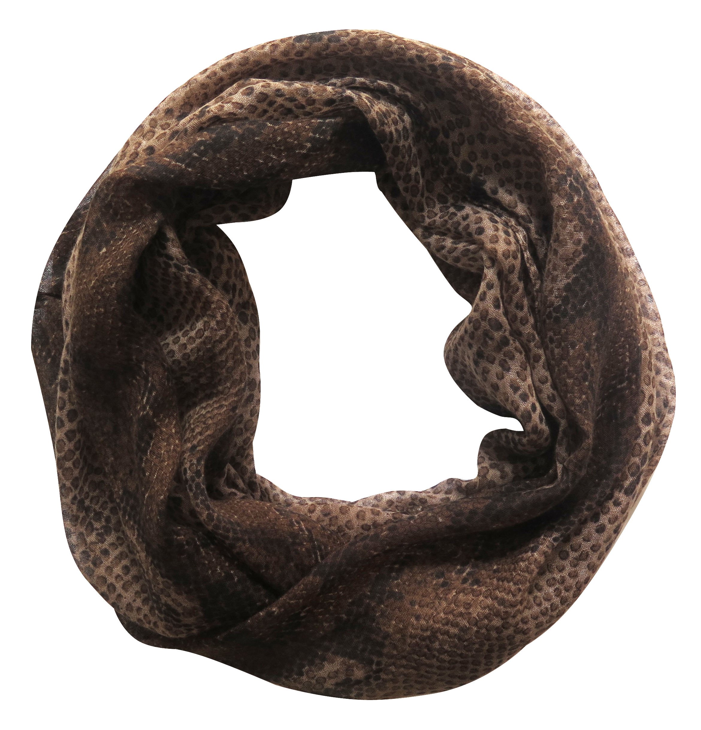 Lina & Lily Women's Fashion Snake Print Infinity Loop Scarf - Soft & Stylish Winter Accessory for Casual Outfits & Office Wear