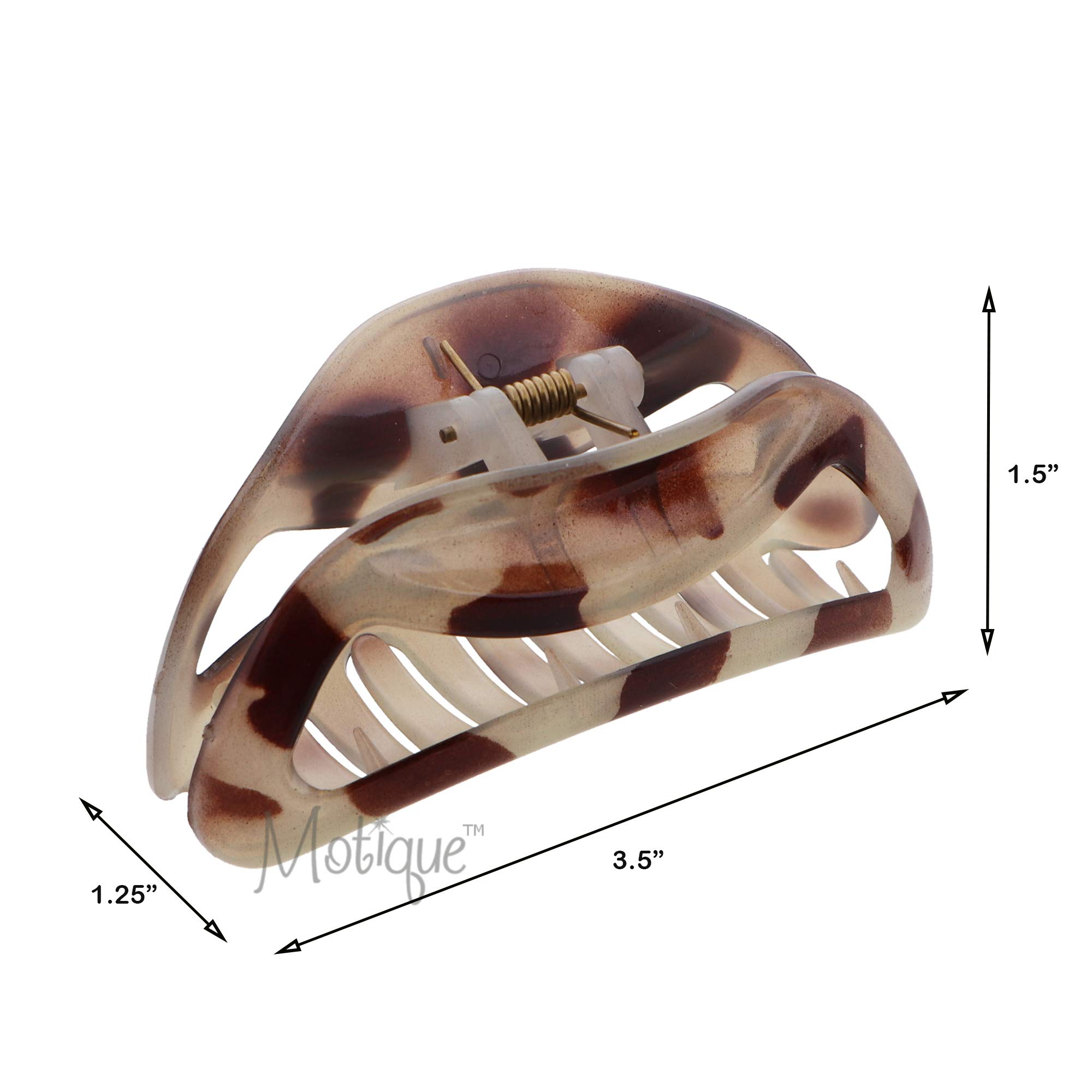 3.5 Inch Acrylic Jaw Clip Hair Claw Clip for Women - Silver Leopard Print Hair Claw for Thick Hair, Ponytail & Bun Holder