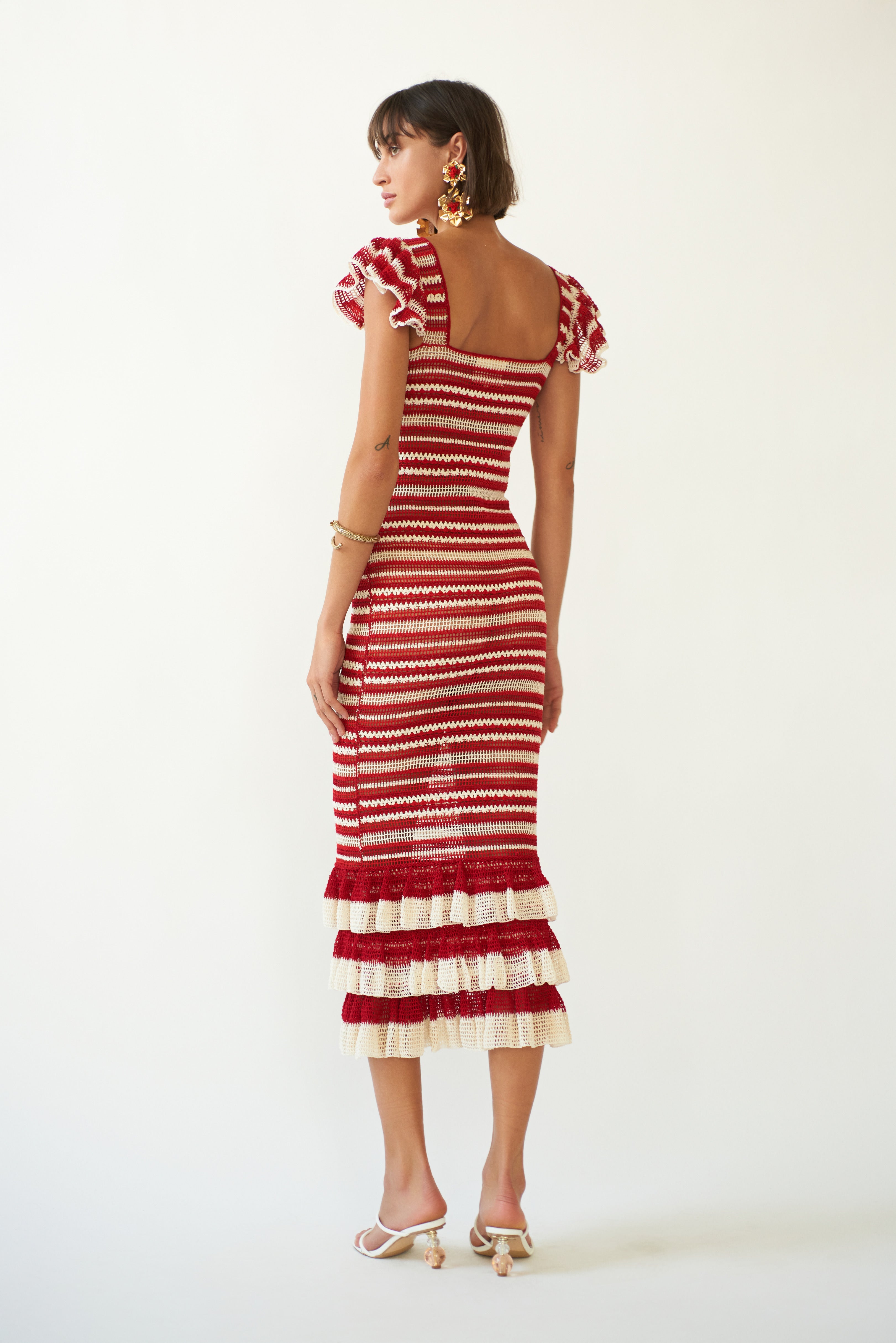 Stylish Striped Red Dress for Women | Trendy Summer Casual & Party Outfit | Perfect for Date Nights, Beach Vacations & Office Wear