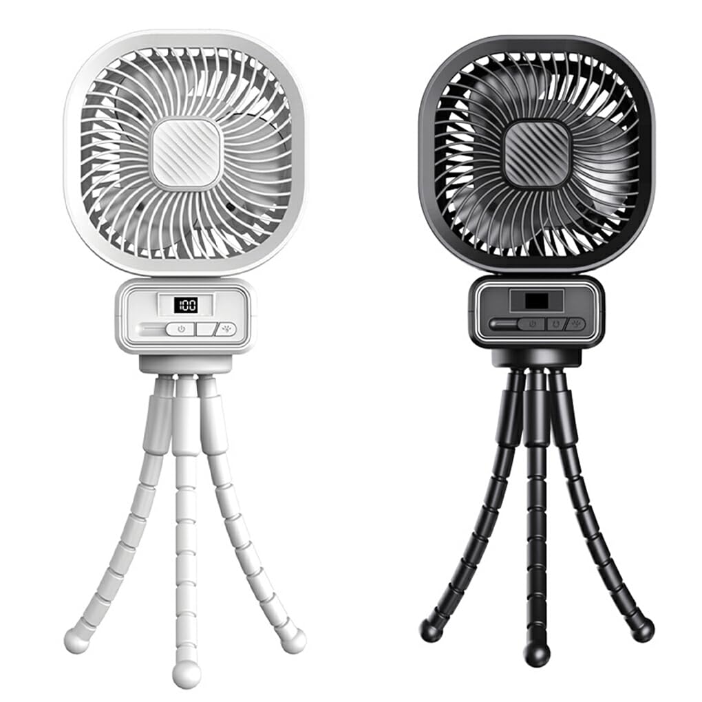 Miduoidn Rechargeable USB Fan - Portable, Lightweight & Durable High-Speed Stroller Fan for Baby, Office, Travel | White with Adjustable Head | Perfect for Strollers, Desks & Outdoor Activities
