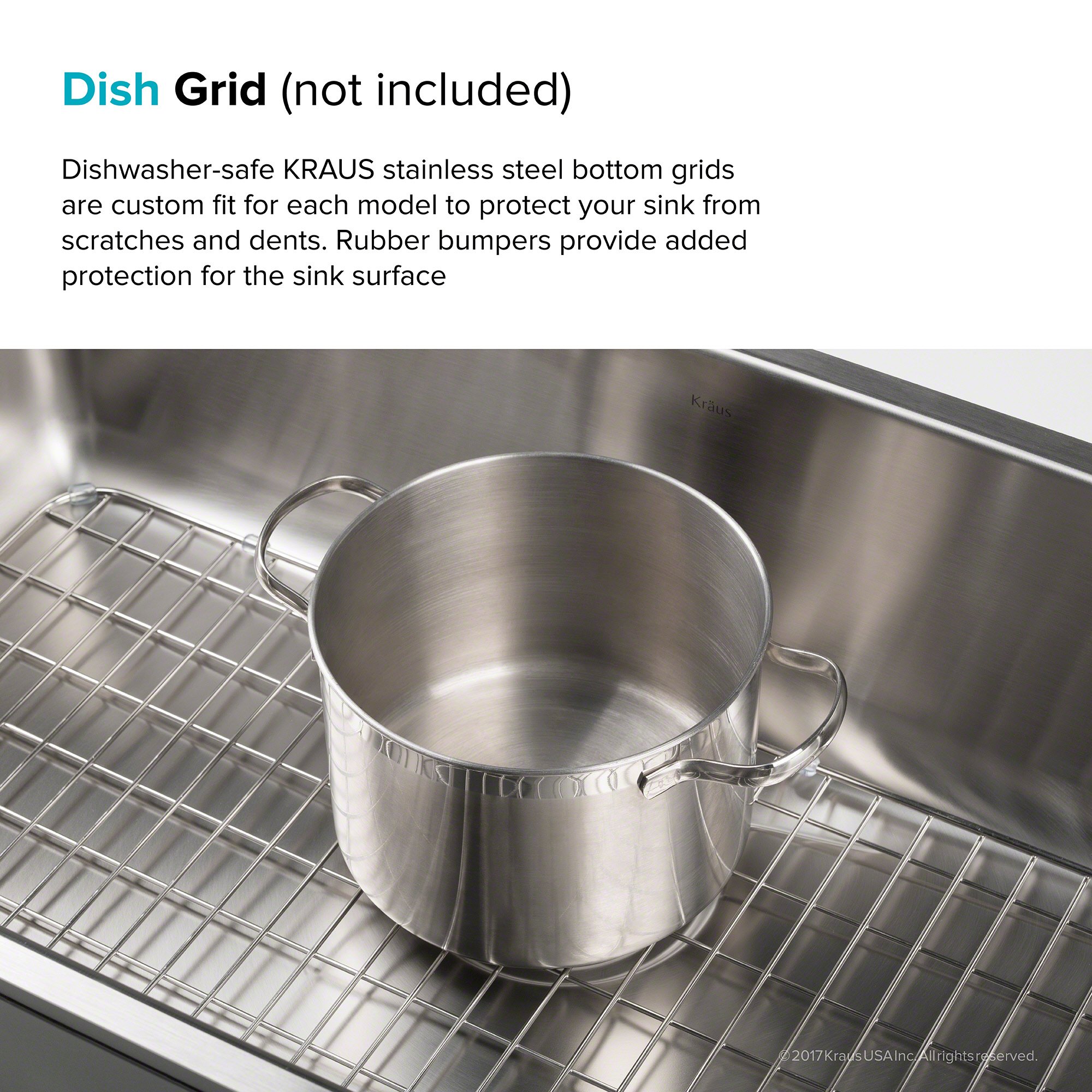 KRAUS Dex 17-Inch Undermount Single Bowl Stainless Steel Kitchen Sink - 16 Gauge, DrainAssure WaterWay, VersiDrain Assembly, Radiant Pearl Finish (KD1US17B) - Perfect for Modern Kitchens, Bars & Small Spaces
